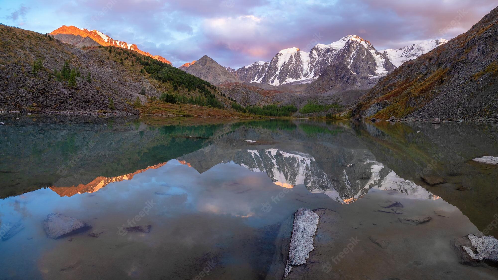 Dramatic Mountain Reflection Over Lake Wallpapers