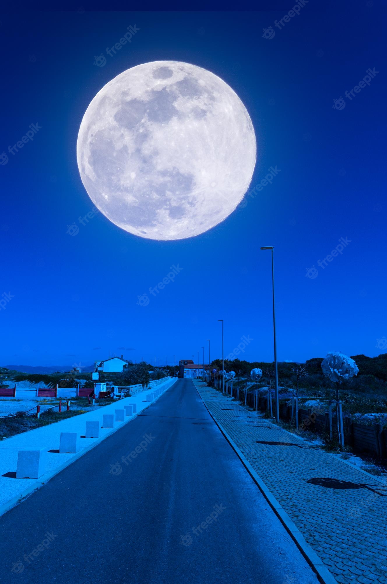 Empty Road Moon Light And Sunset Wallpapers