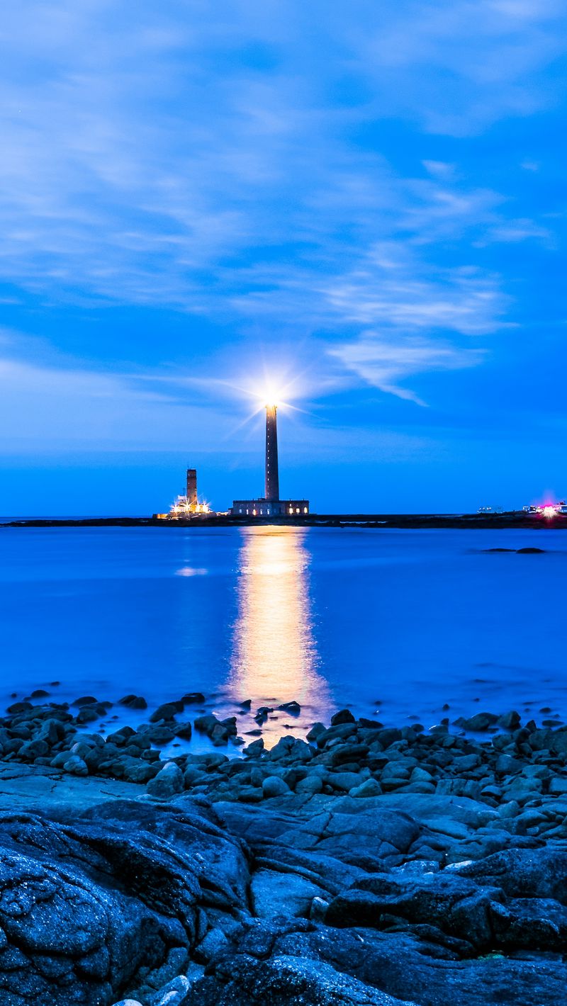 Evening In Lighthouse Sea Wallpapers