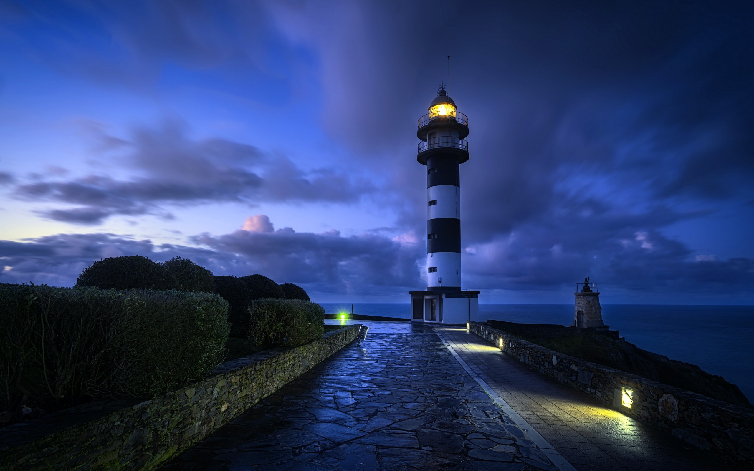 Evening In Lighthouse Sea Wallpapers