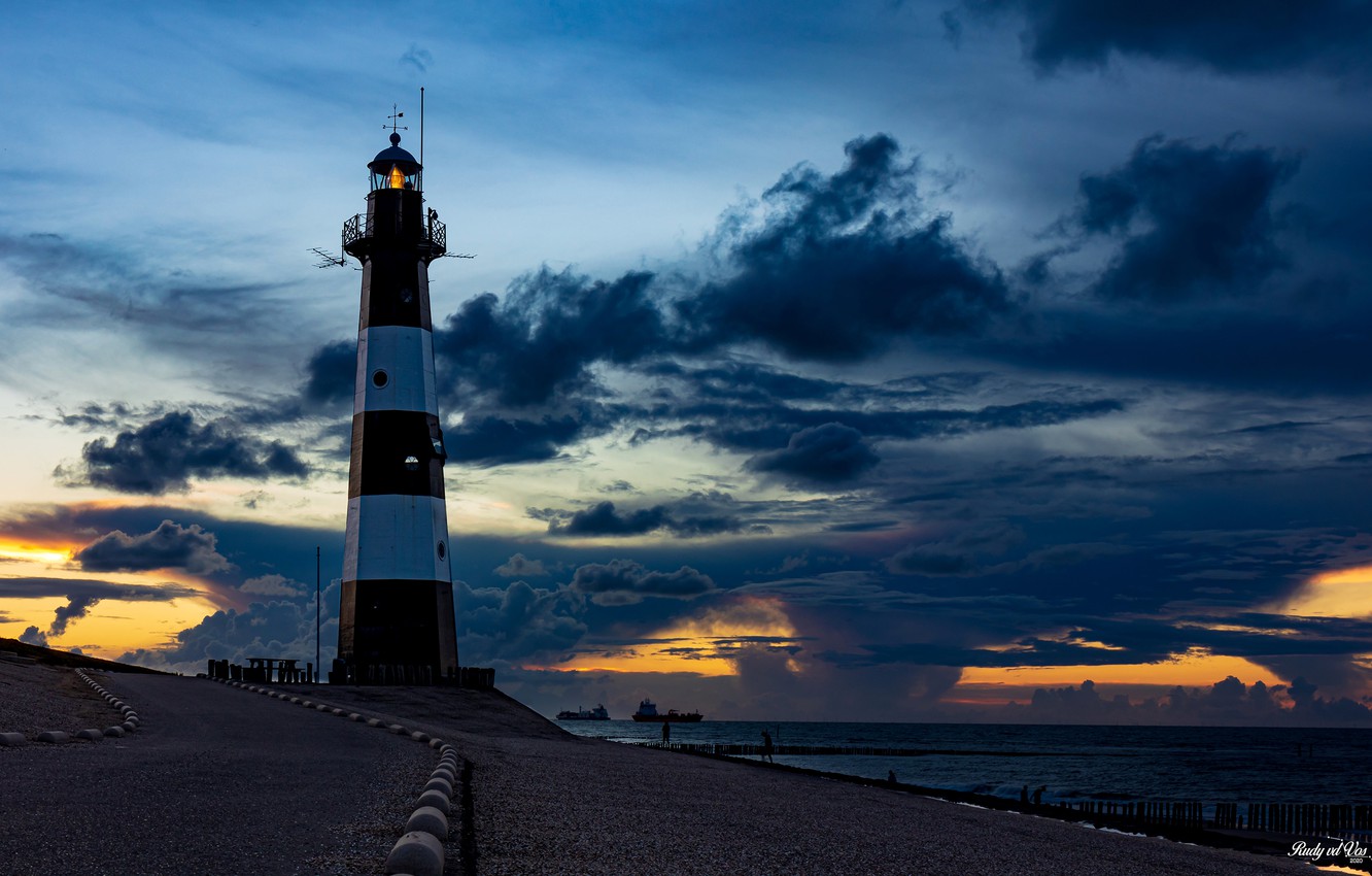 Evening In Lighthouse Sea Wallpapers