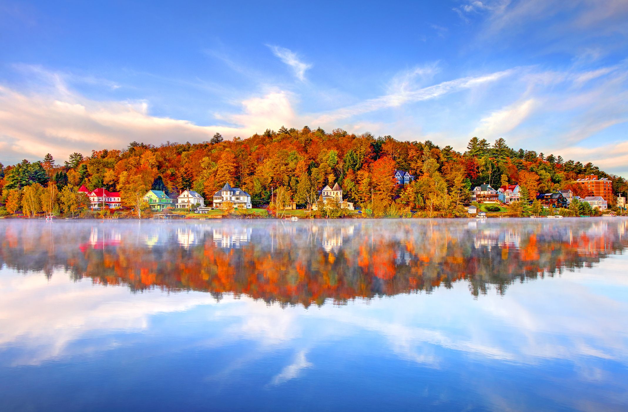 Fall Foliage Forest Lake Nature Reflection Wallpapers