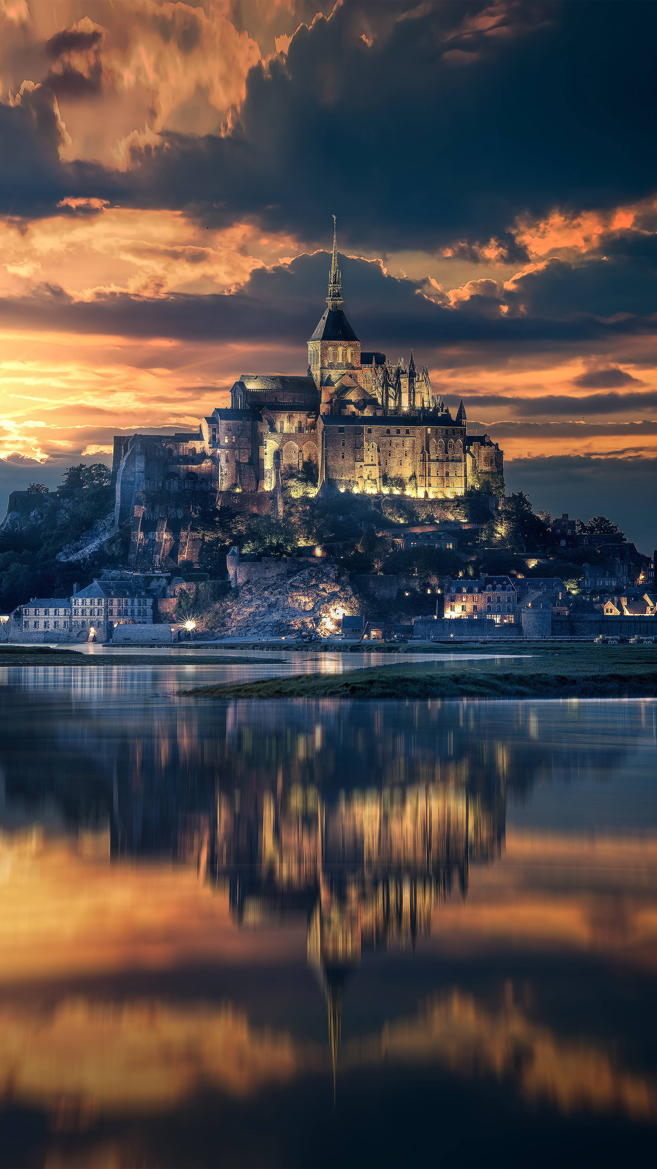 France Mont Saint Michel Sunset Wallpapers