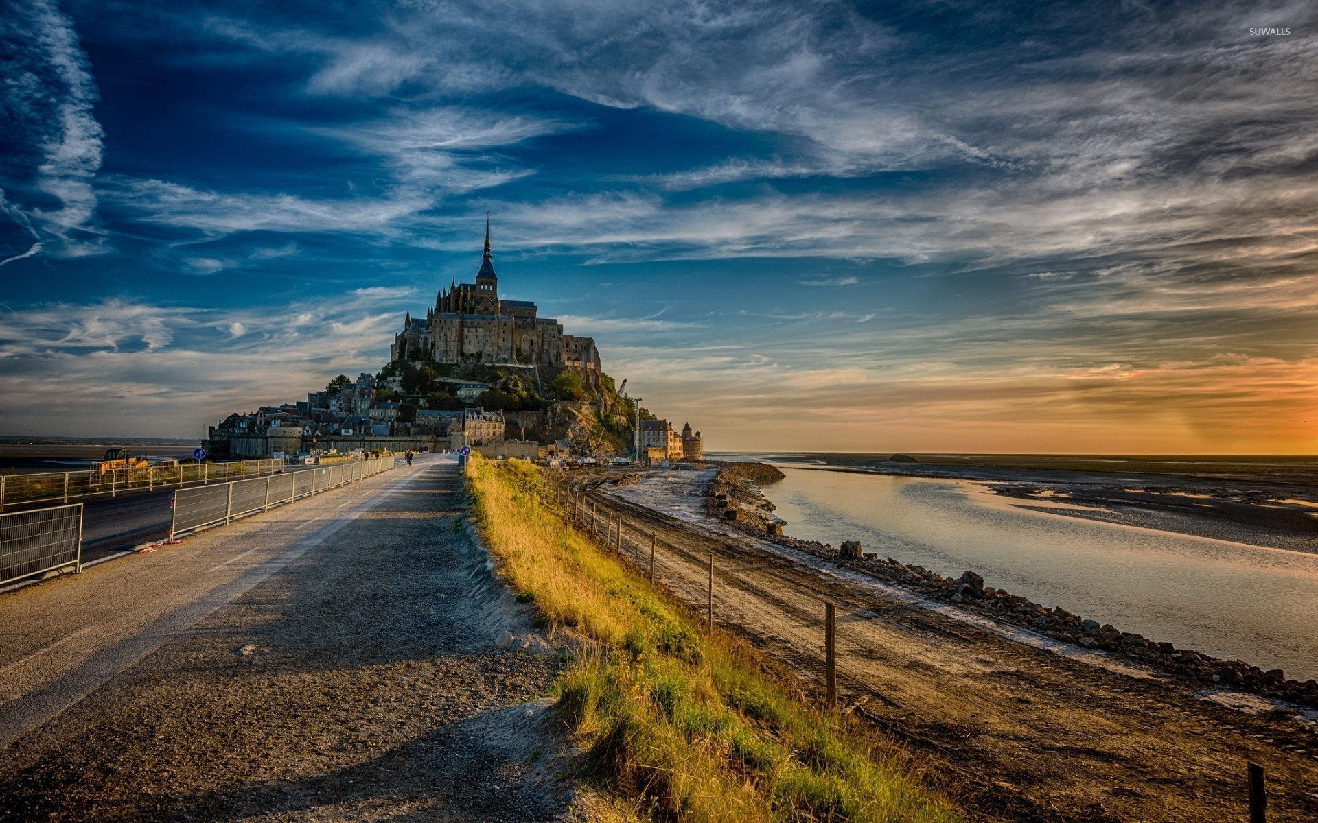 France Mont Saint Michel Sunset Wallpapers