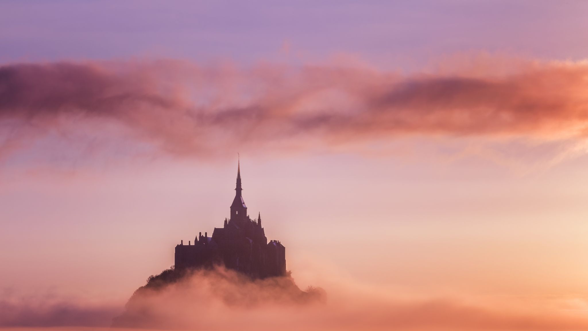 France Mont Saint Michel Sunset Wallpapers