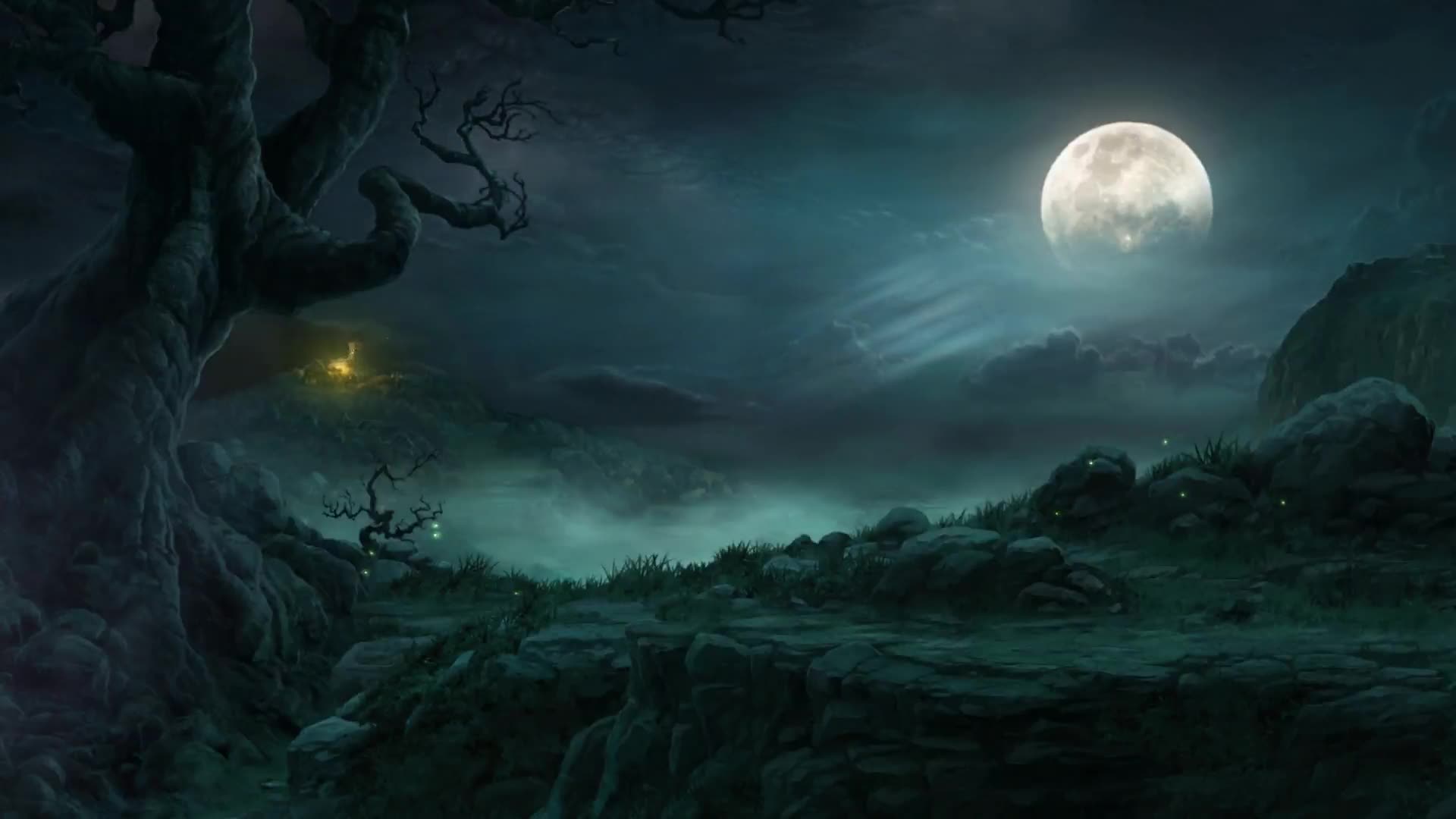 Full Moon On Foggy Night Wallpapers