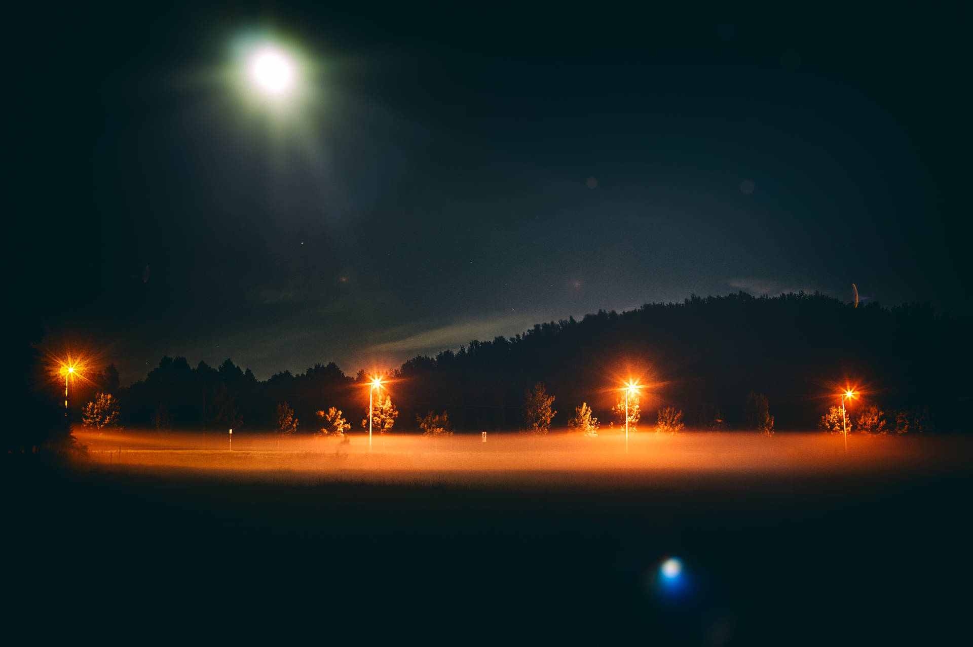 Full Moon On Foggy Night Wallpapers