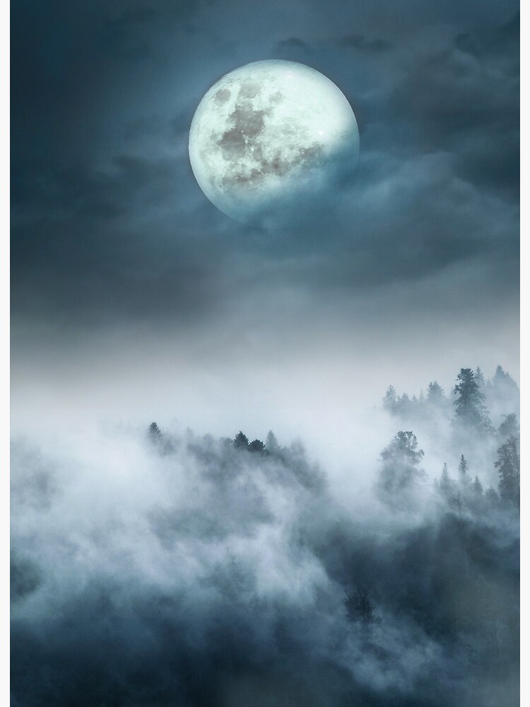 Full Moon On Foggy Night Wallpapers