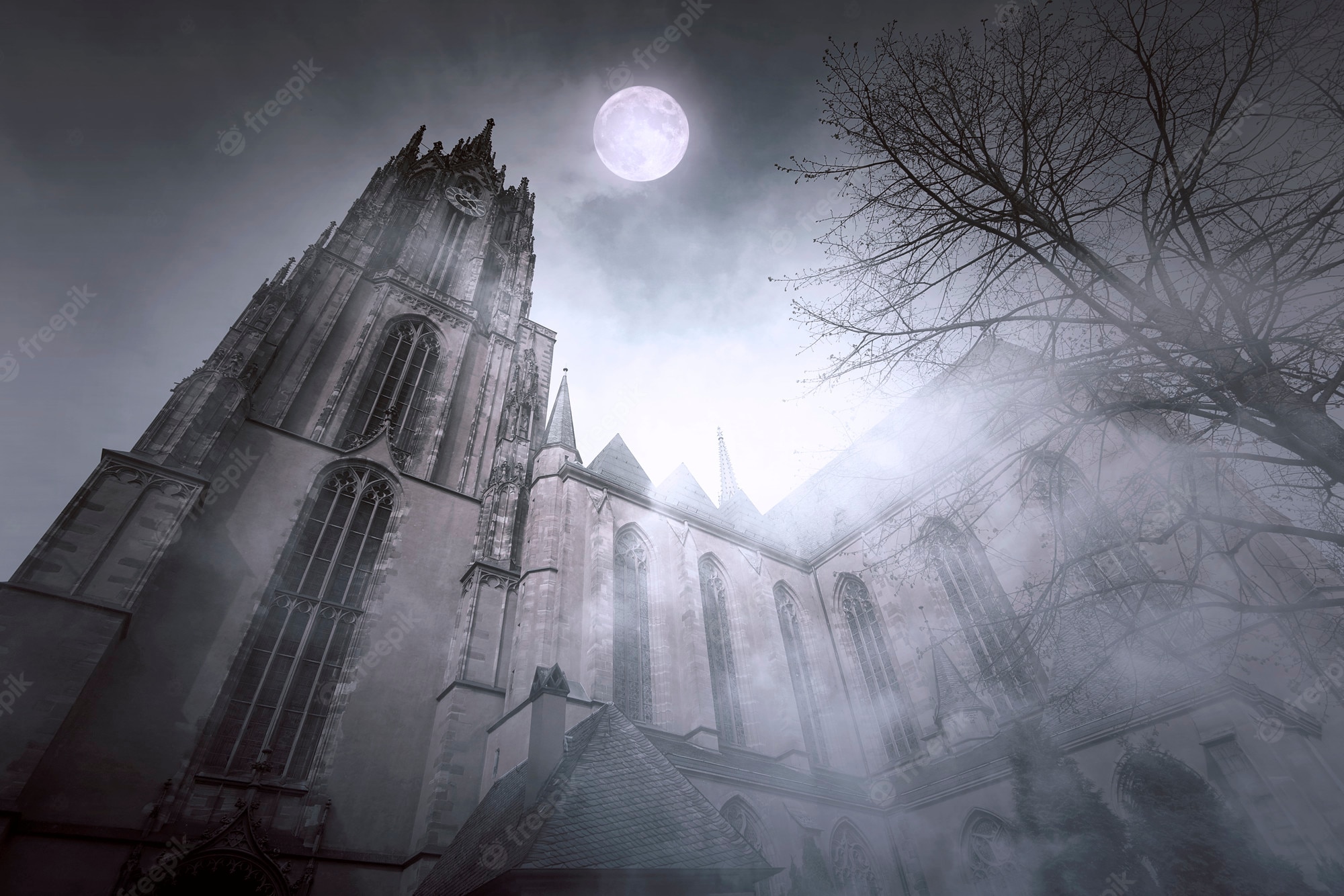 Full Moon On Foggy Night Wallpapers