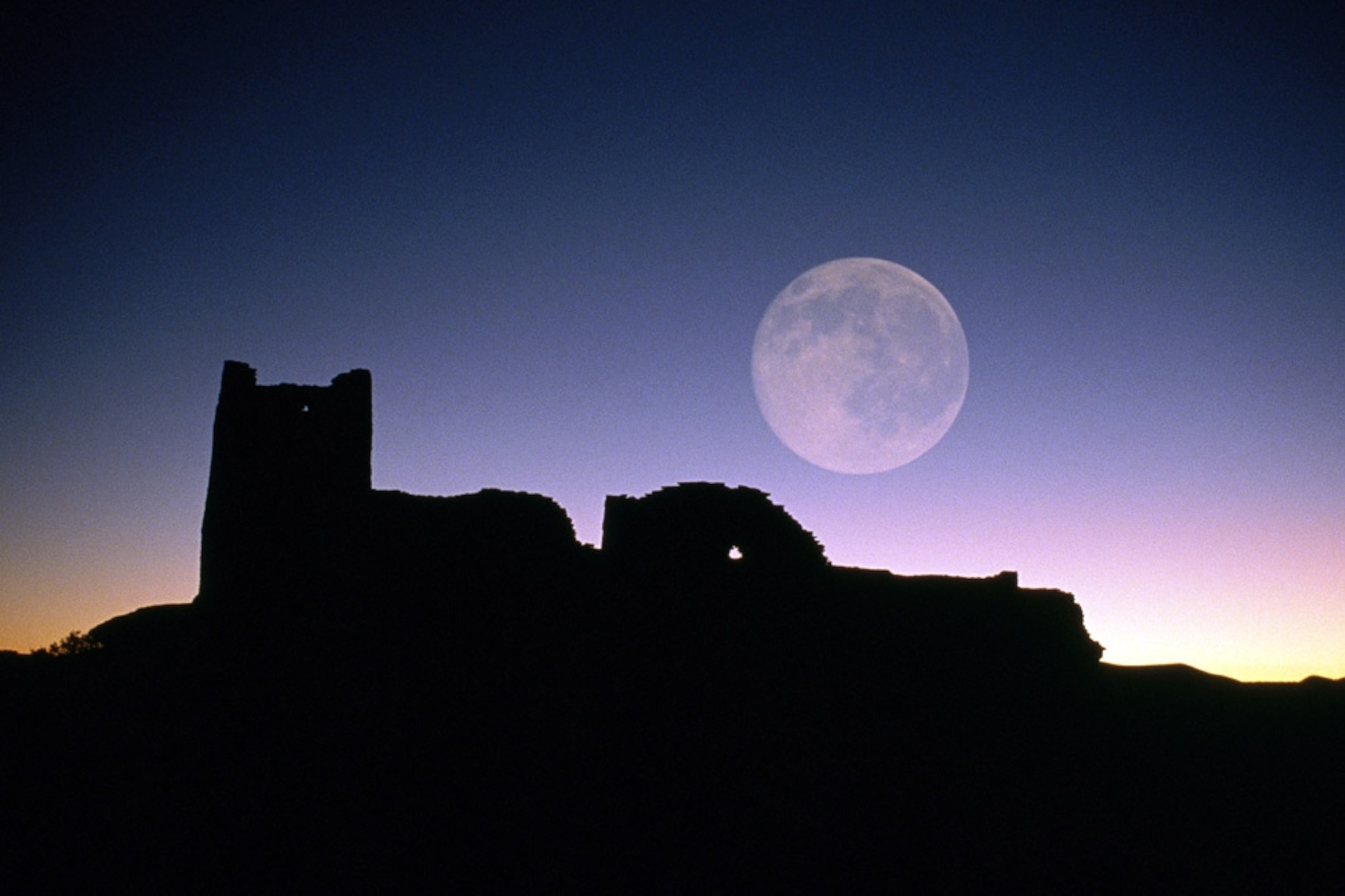 Full Moon Over Lakeside Cabin Wallpapers