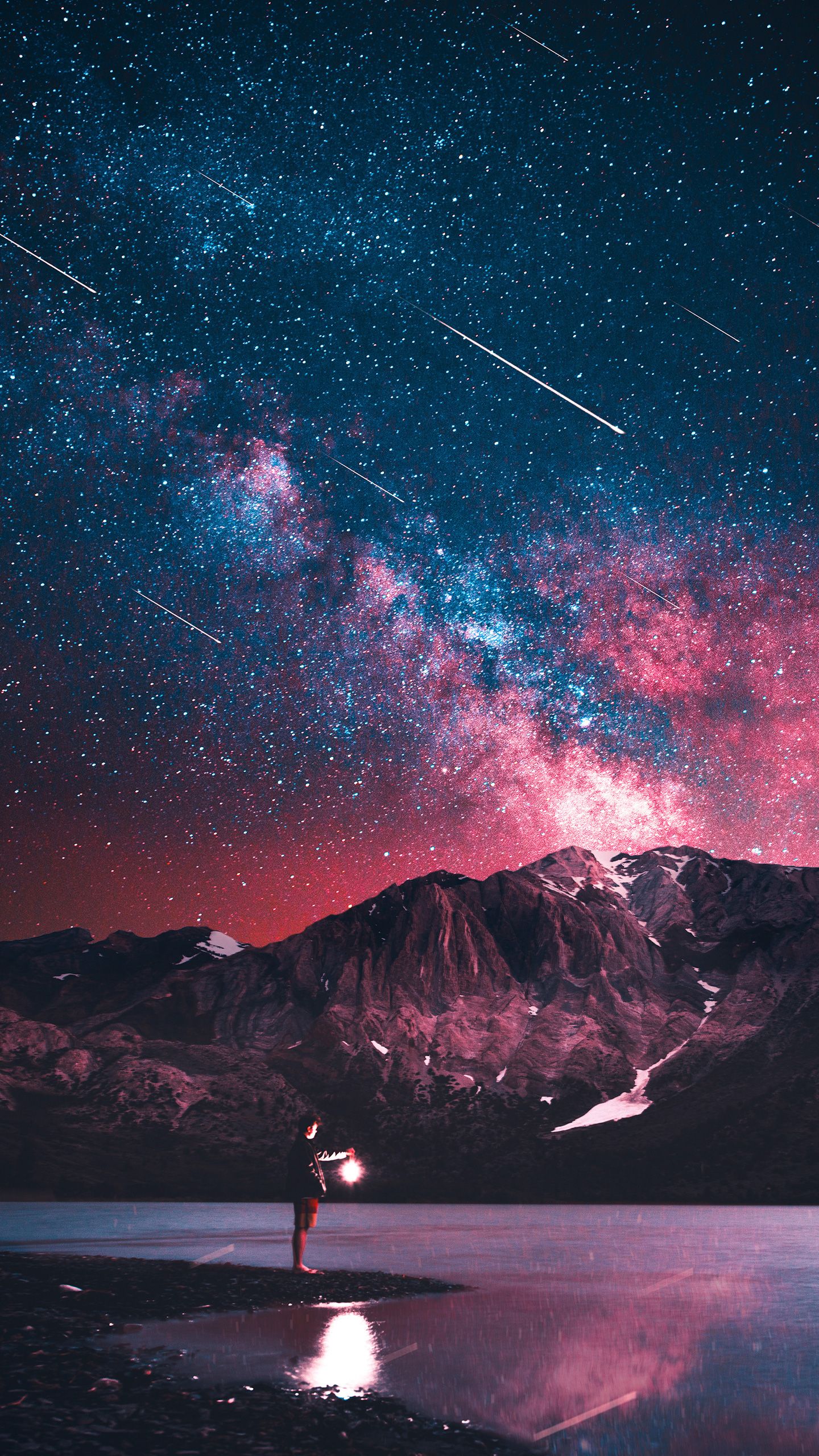 Galaxy Stars Over Mountain Wallpapers