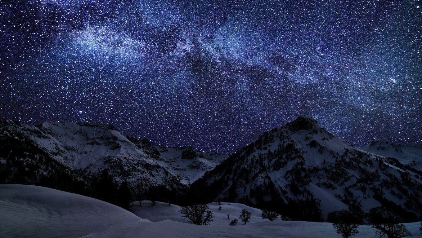 Galaxy Stars Over Mountain Wallpapers