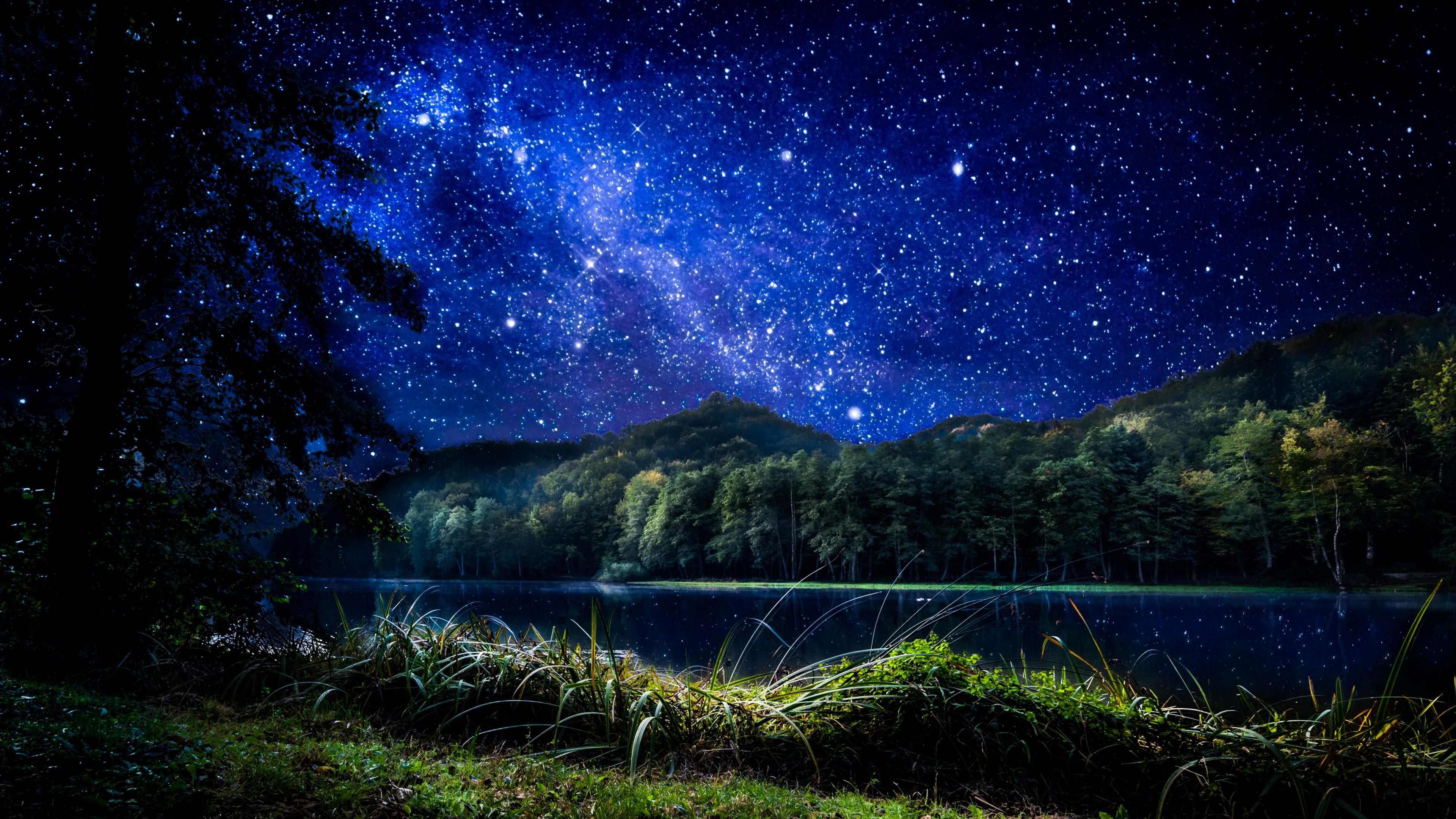 Galaxy Stars Over Mountain Wallpapers