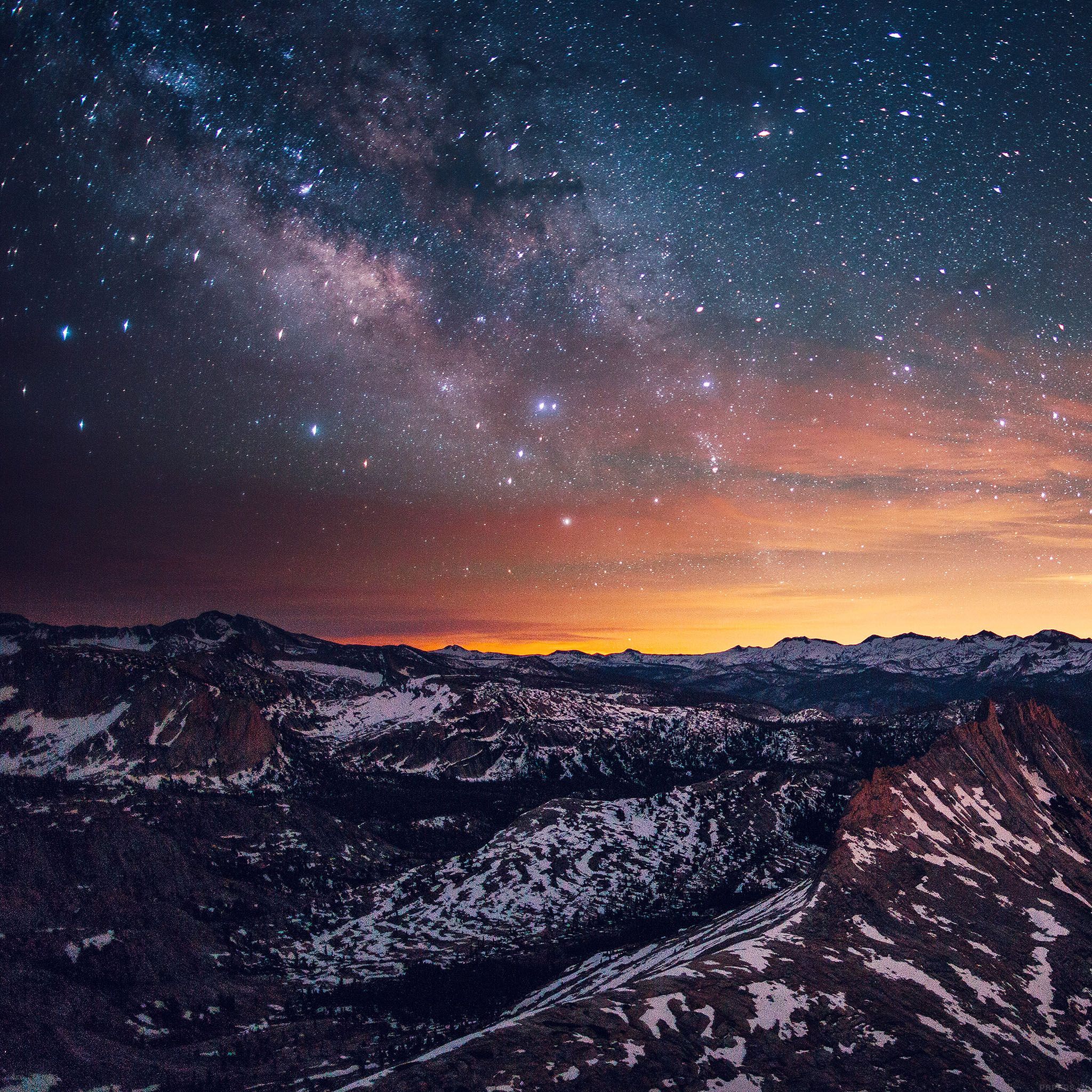 Galaxy Stars Over Mountain Wallpapers