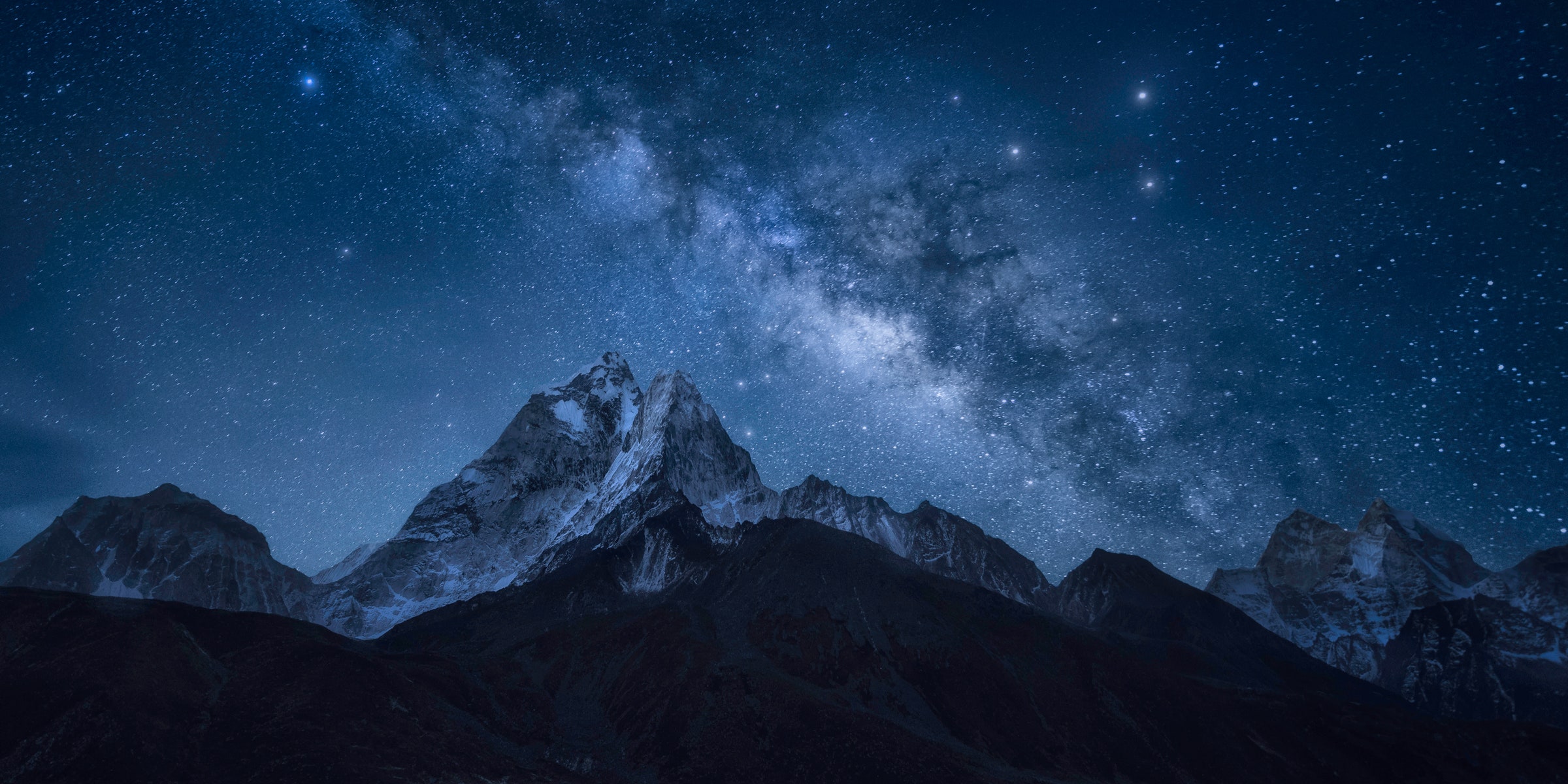 Galaxy Stars Over Mountain Wallpapers