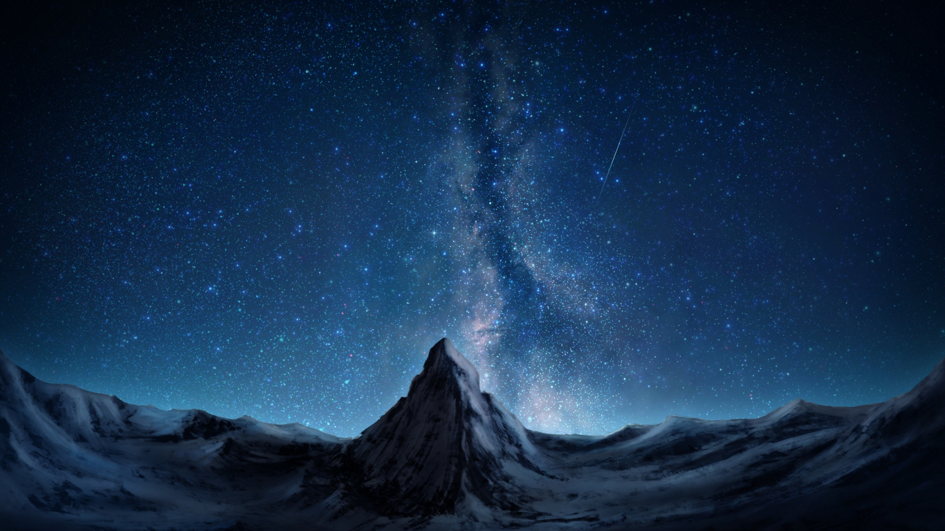 Galaxy Stars Over Mountain Wallpapers