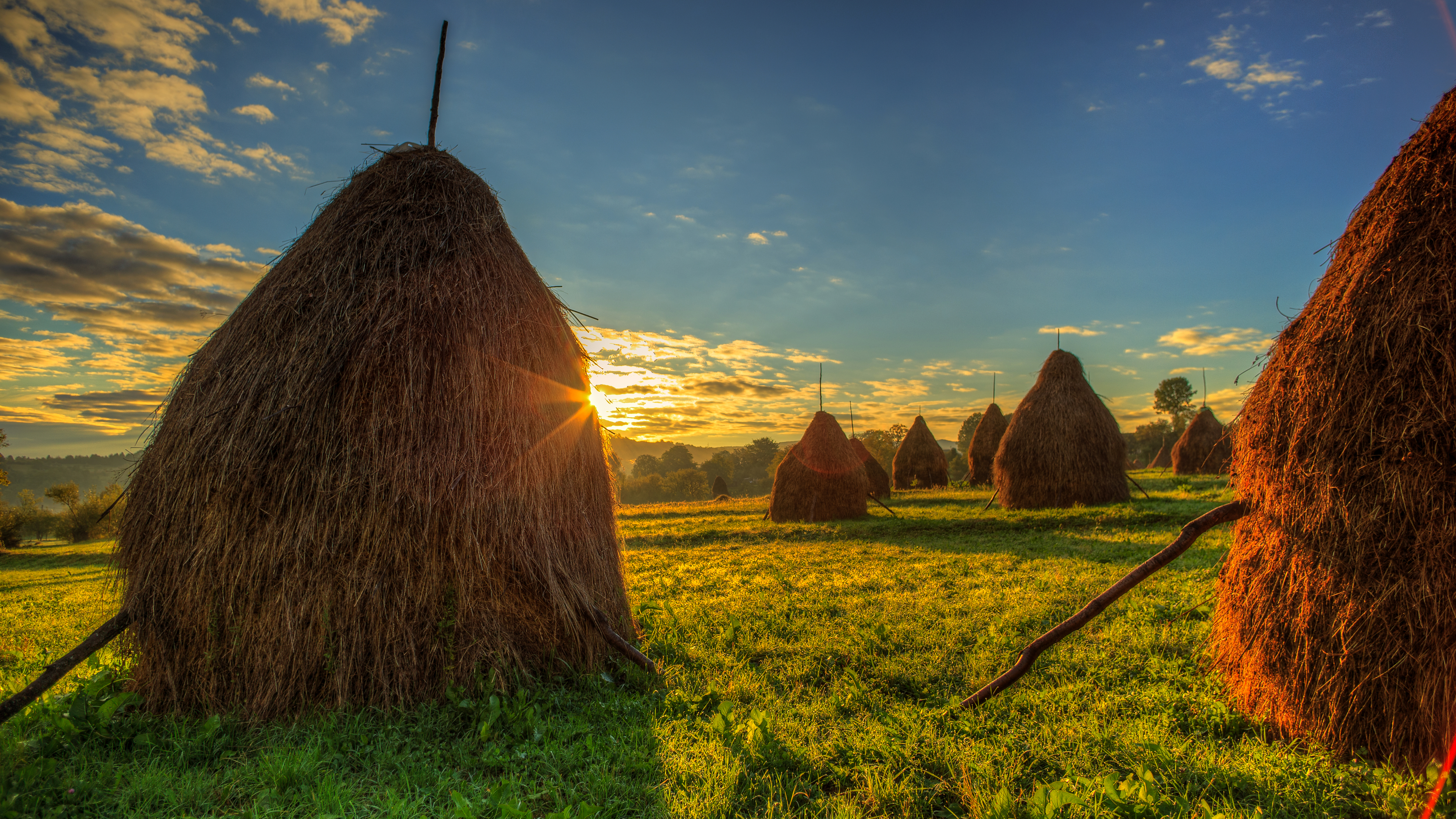 Haystack 4K Field Wallpapers