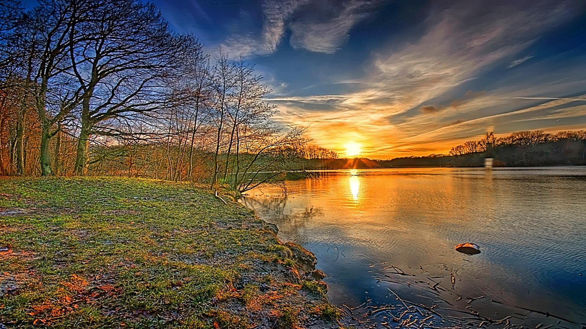 Horizon Lake Dawn And Mountains Wallpapers