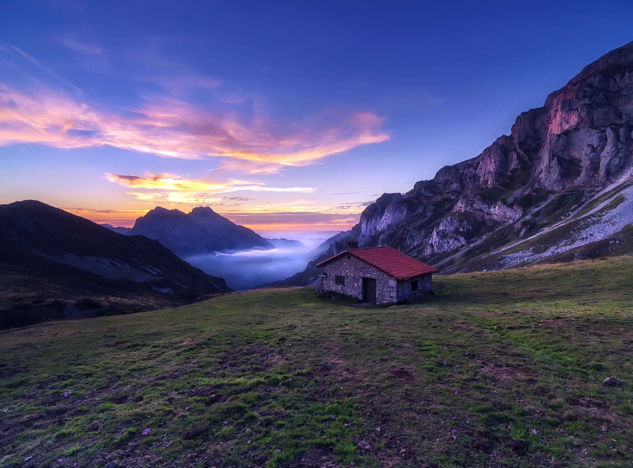 House In The Mountains Sunlight Nature Landscape Wallpapers