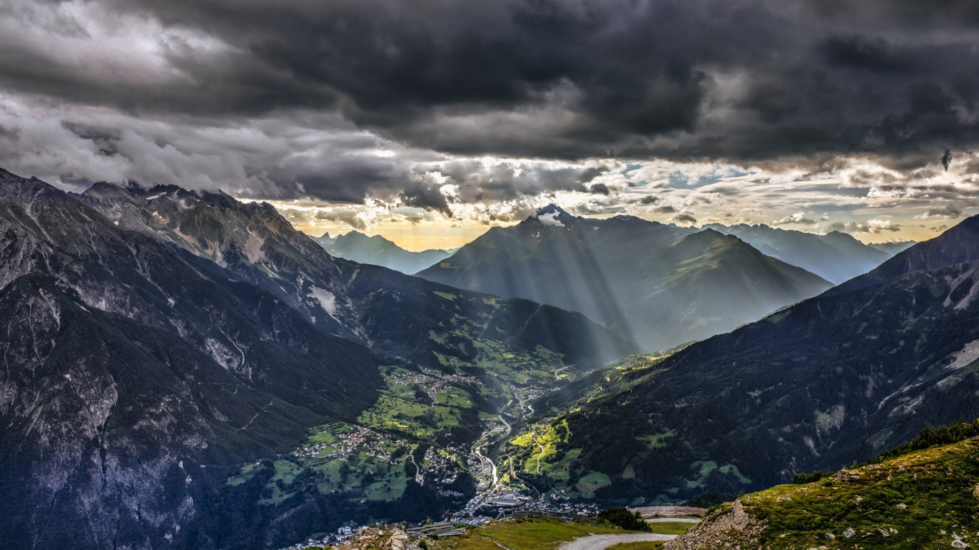 House In The Mountains Sunlight Nature Landscape Wallpapers