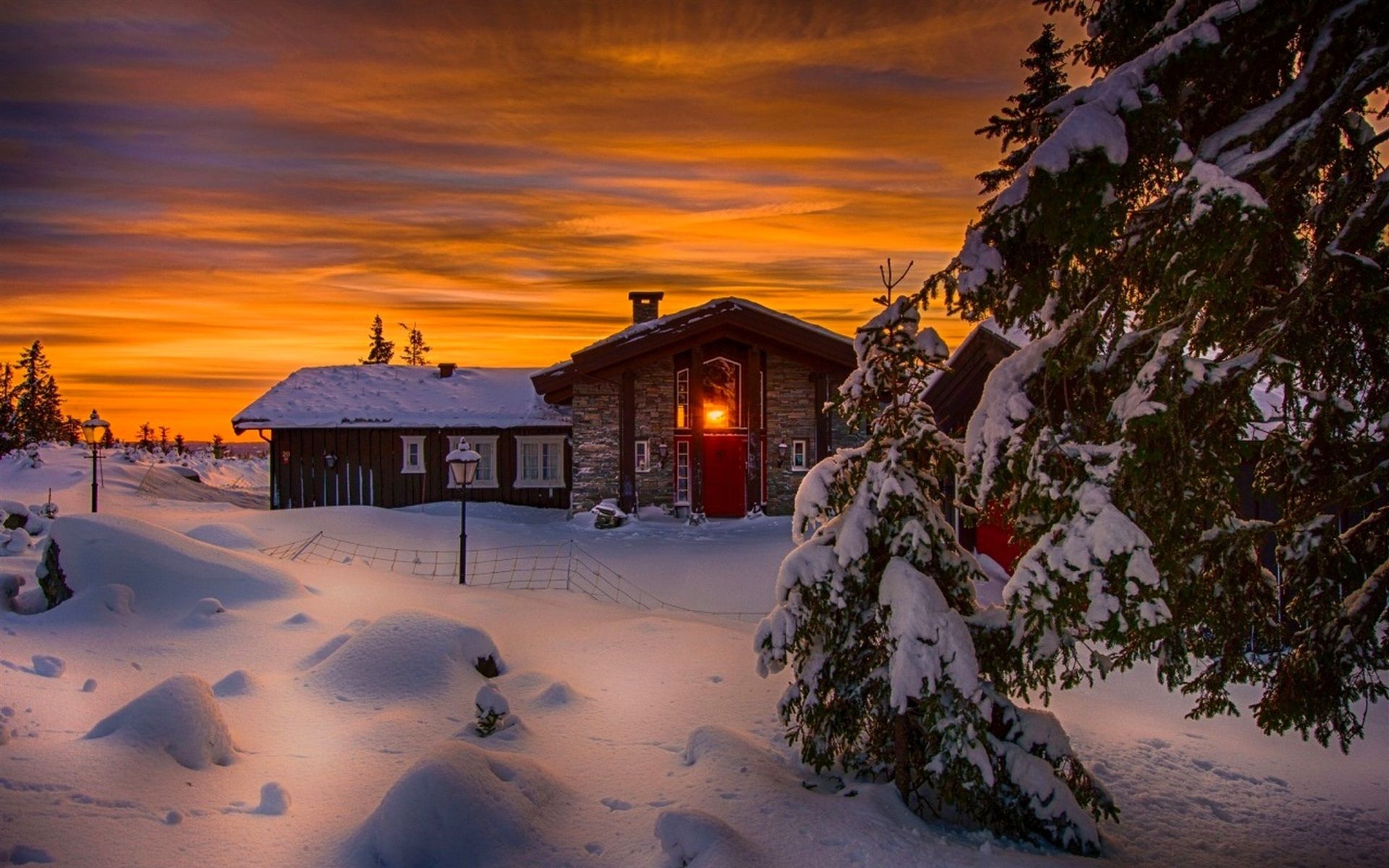 House In Winter Photography Wallpapers