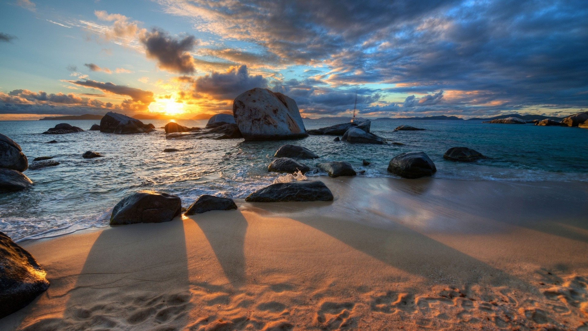 Island Rock Amazing Sunset Wallpapers