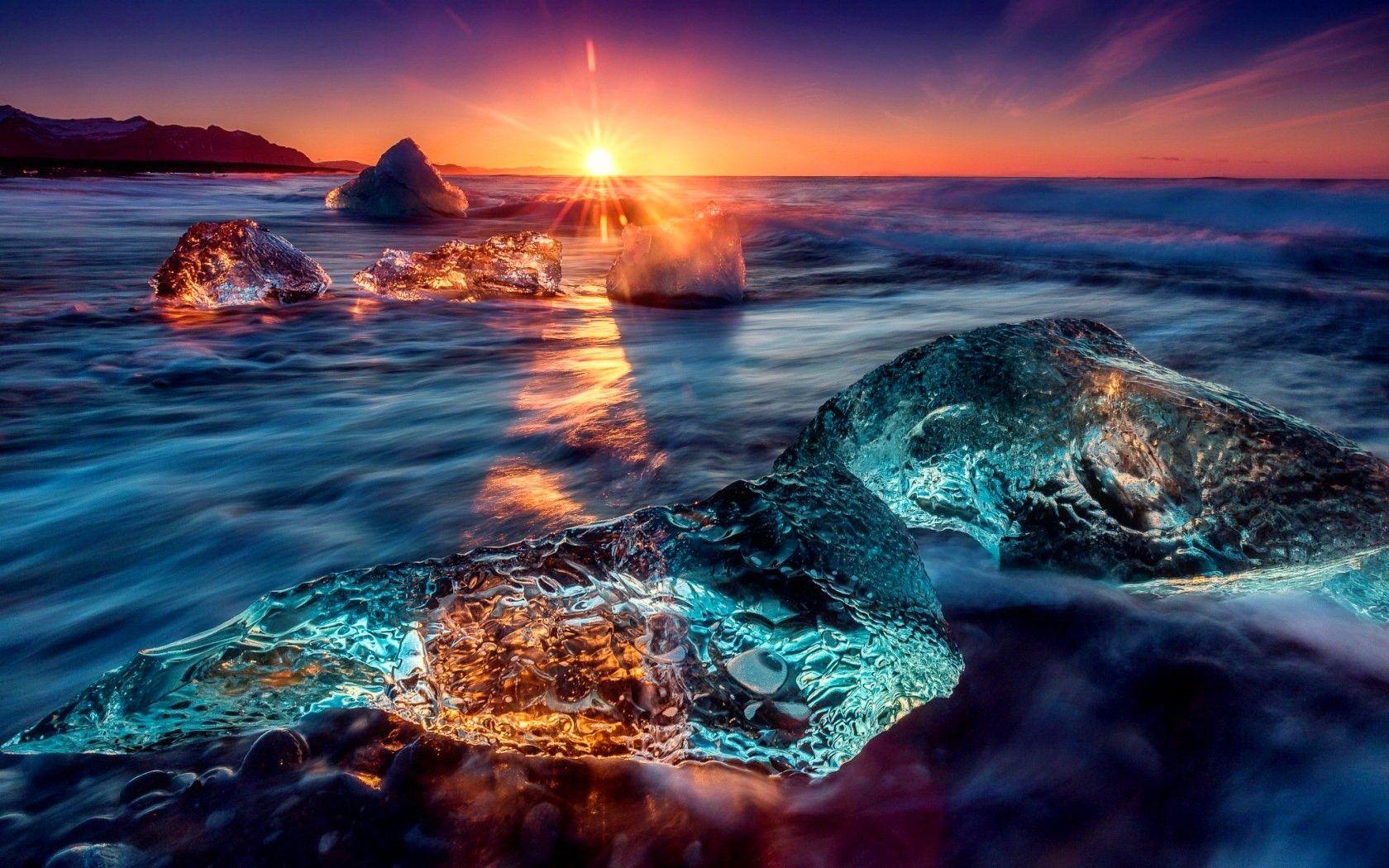 Island Rock Amazing Sunset Wallpapers