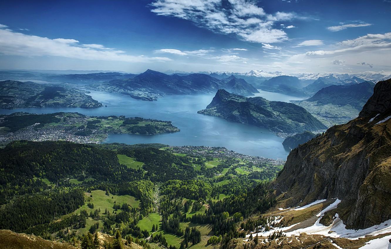 Lake Lucern Landscape Mountains Wallpapers