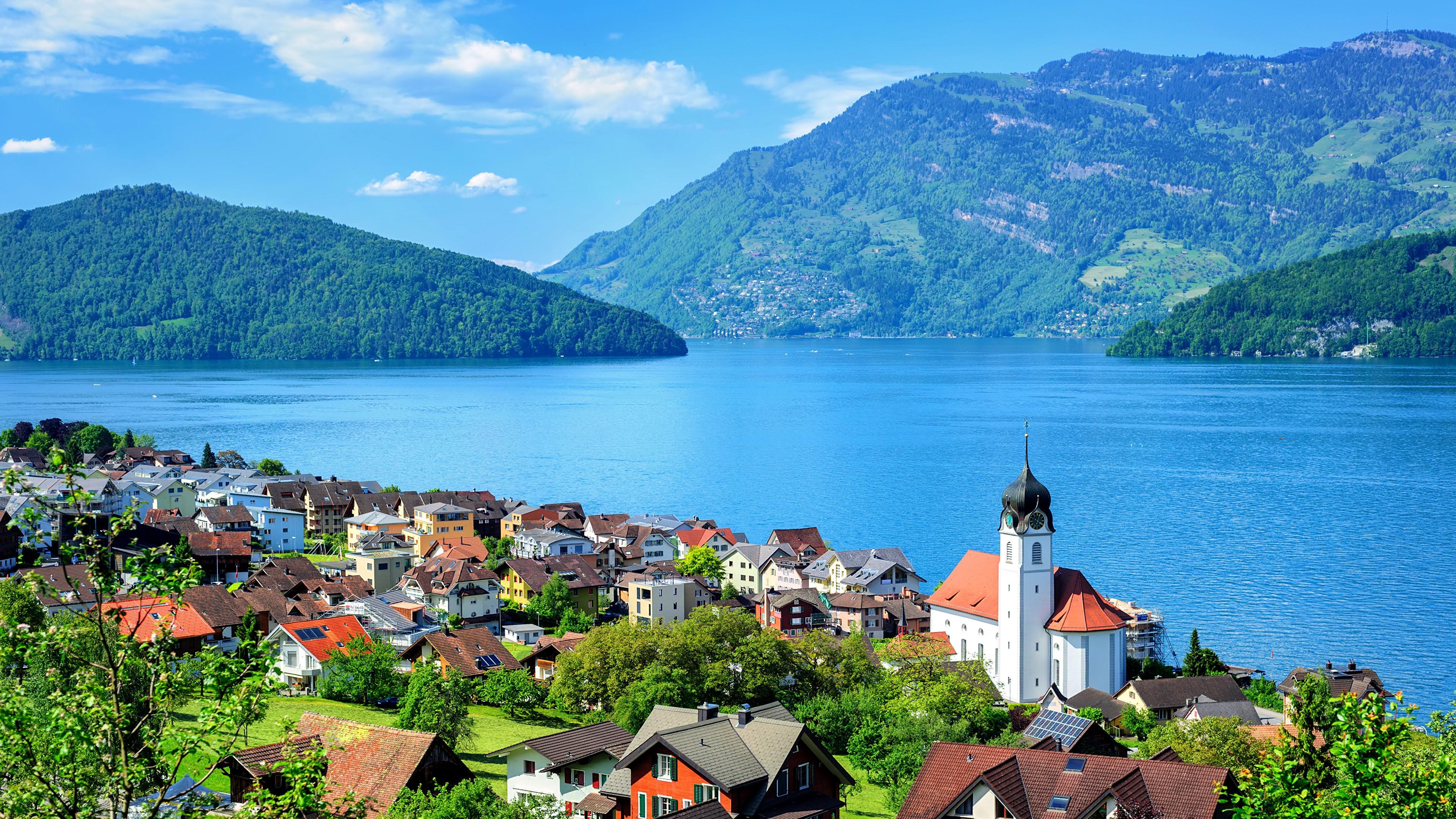 Lake Lucern Landscape Mountains Wallpapers