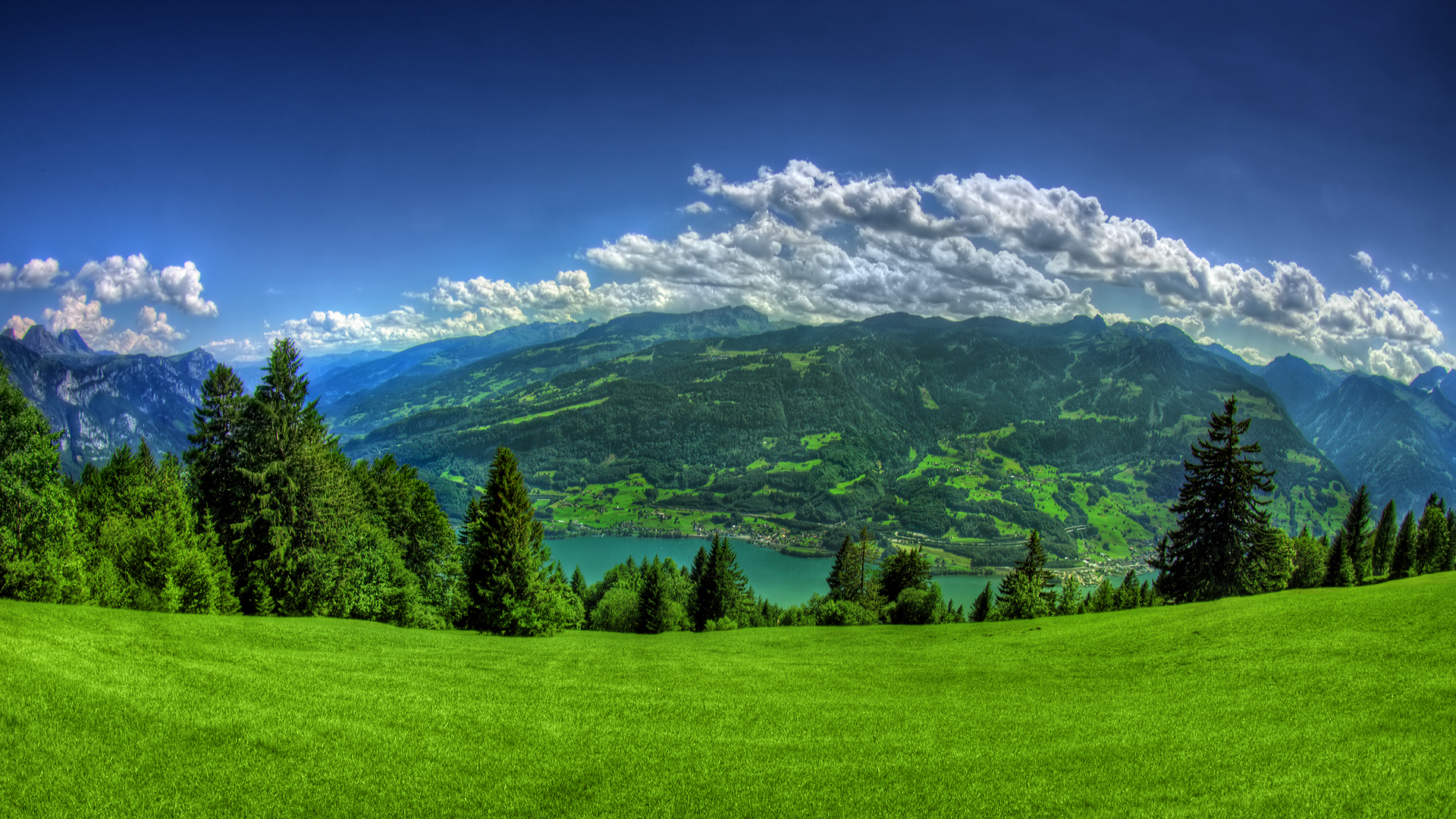 Lake Lucern Landscape Mountains Wallpapers