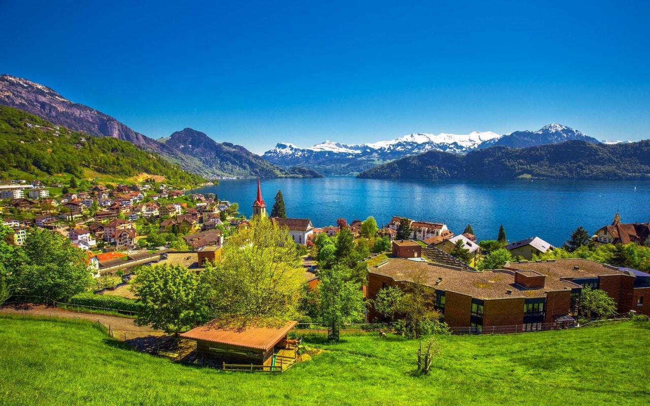 Lake Lucern Landscape Mountains Wallpapers