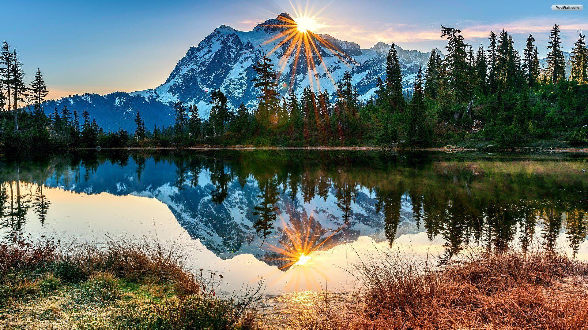 Lake Near Beautiful Landscape Mountains Wallpapers