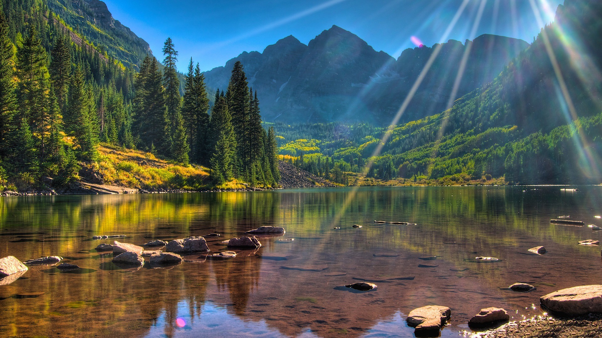 Lake Near Beautiful Landscape Mountains Wallpapers