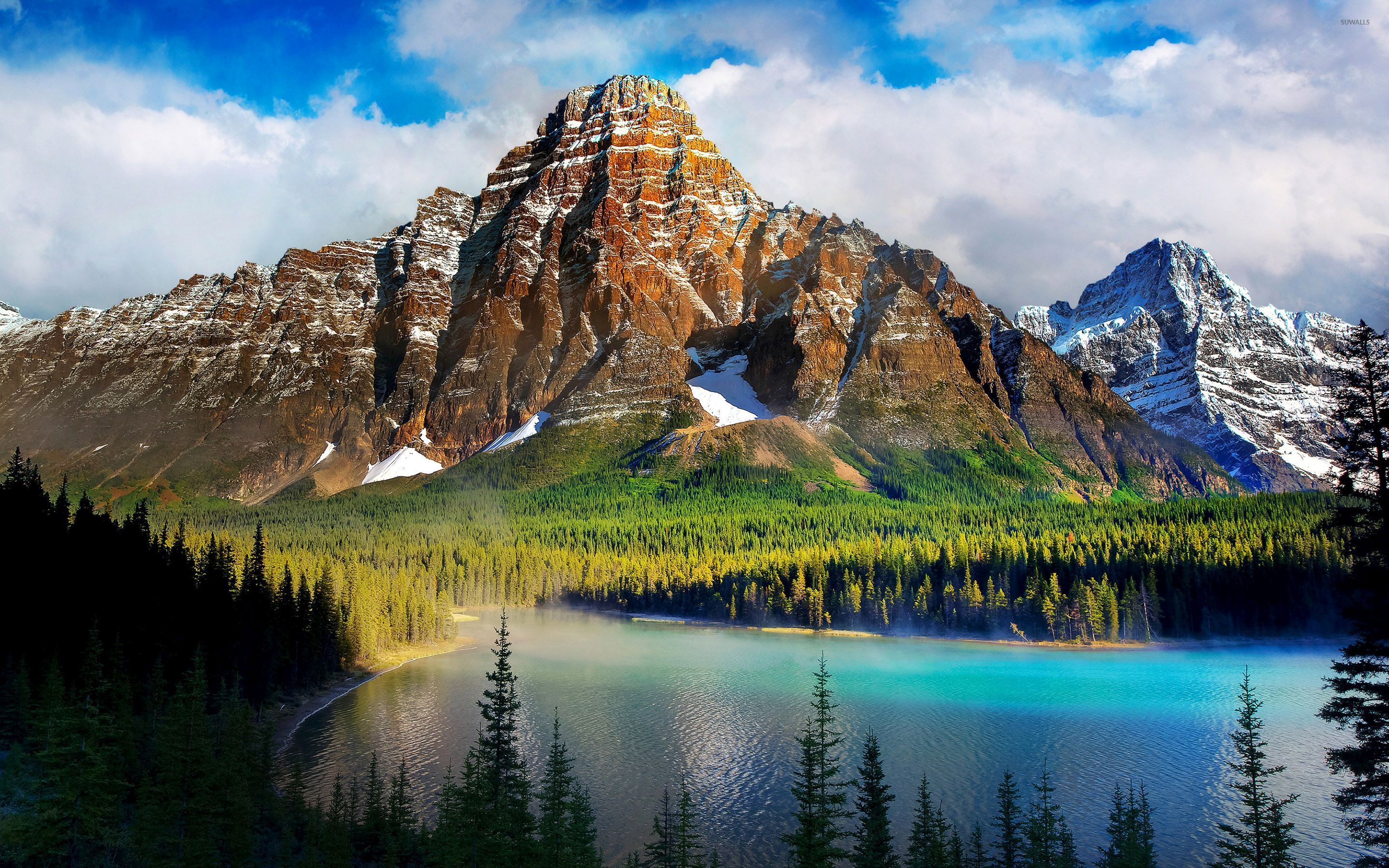 Lake Near Beautiful Landscape Mountains Wallpapers