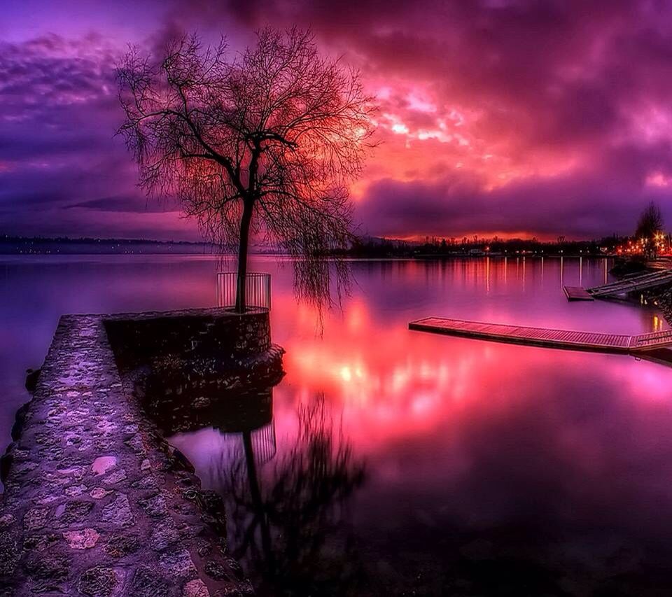 Lake View At Sunset Wallpapers