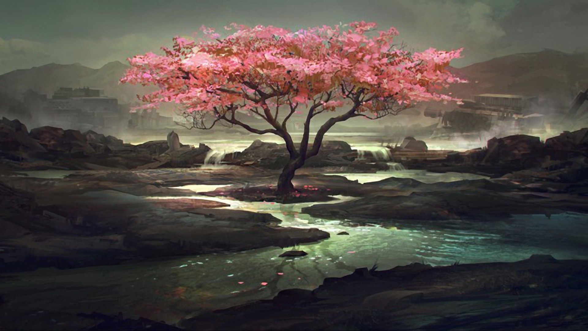 Lava With Cherry Tree Wallpapers