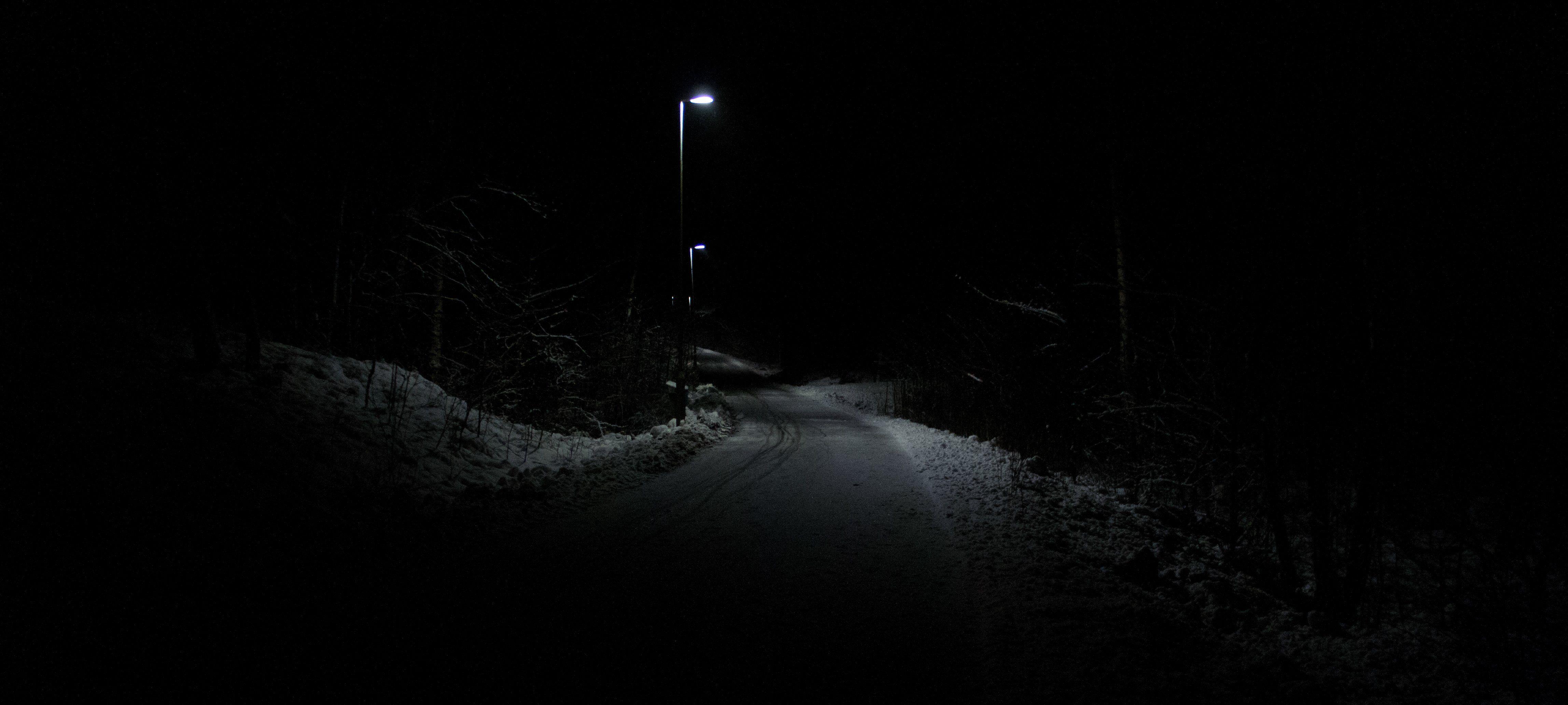 Lonely Road At Night Wallpapers