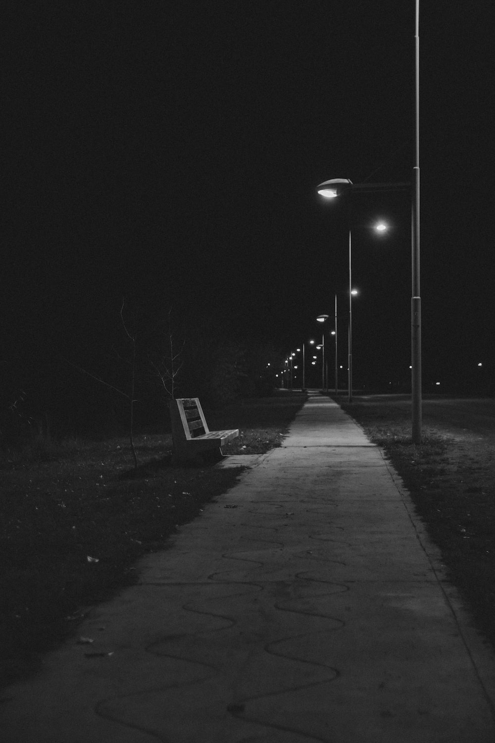 Lonely Street Lights Road Wallpapers