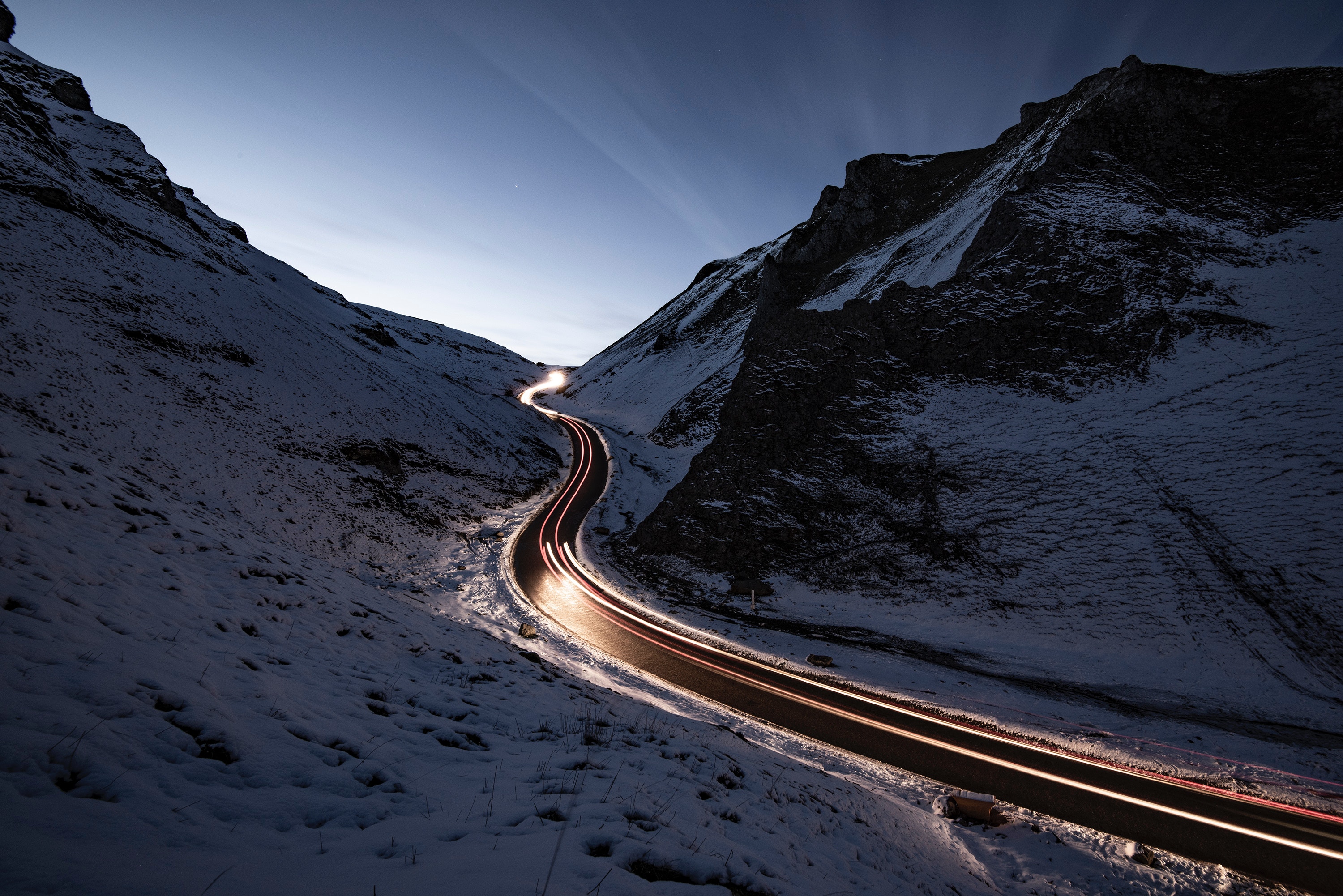 Long Exposure Snow Road Wallpapers