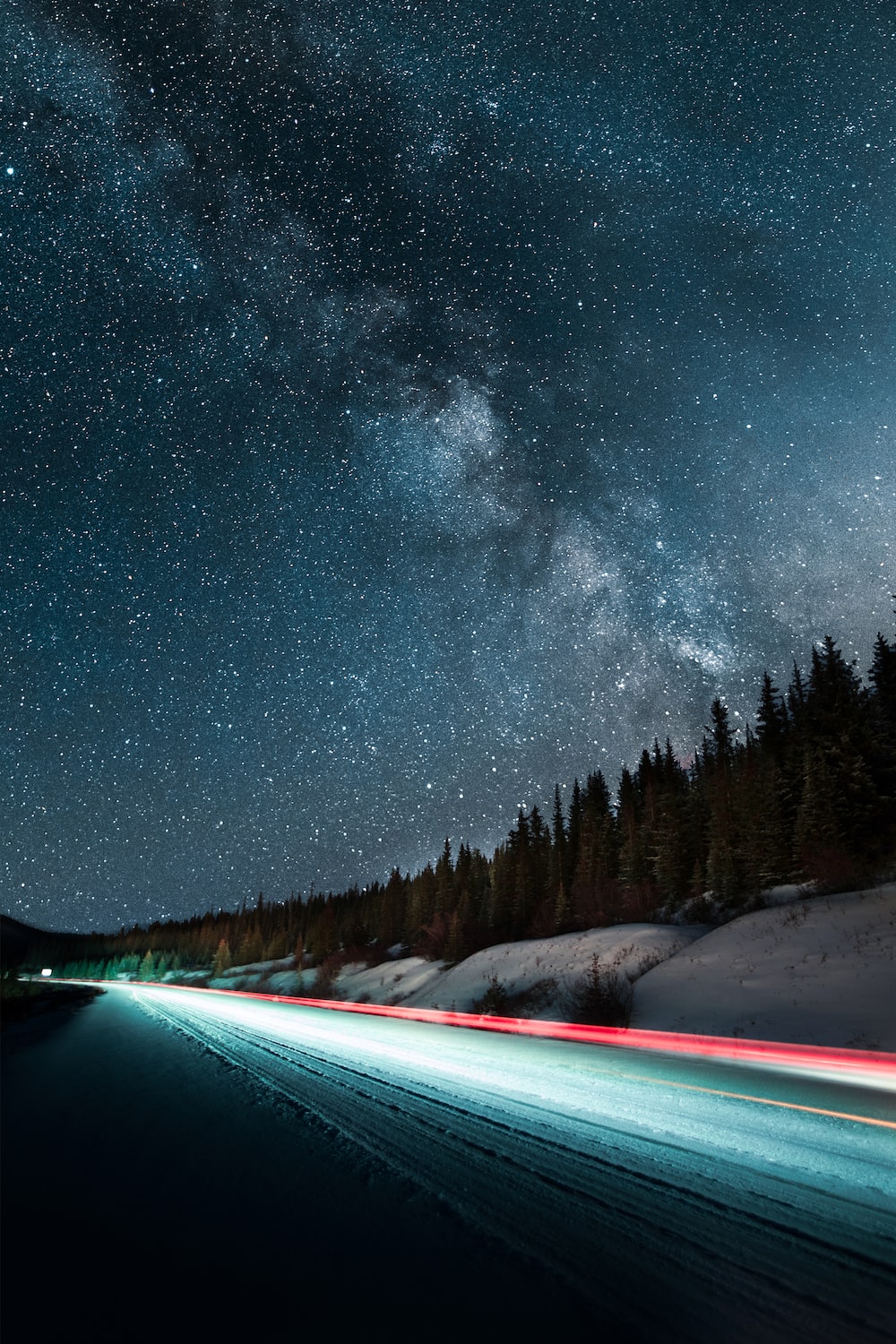 Long Exposure Snow Road Wallpapers