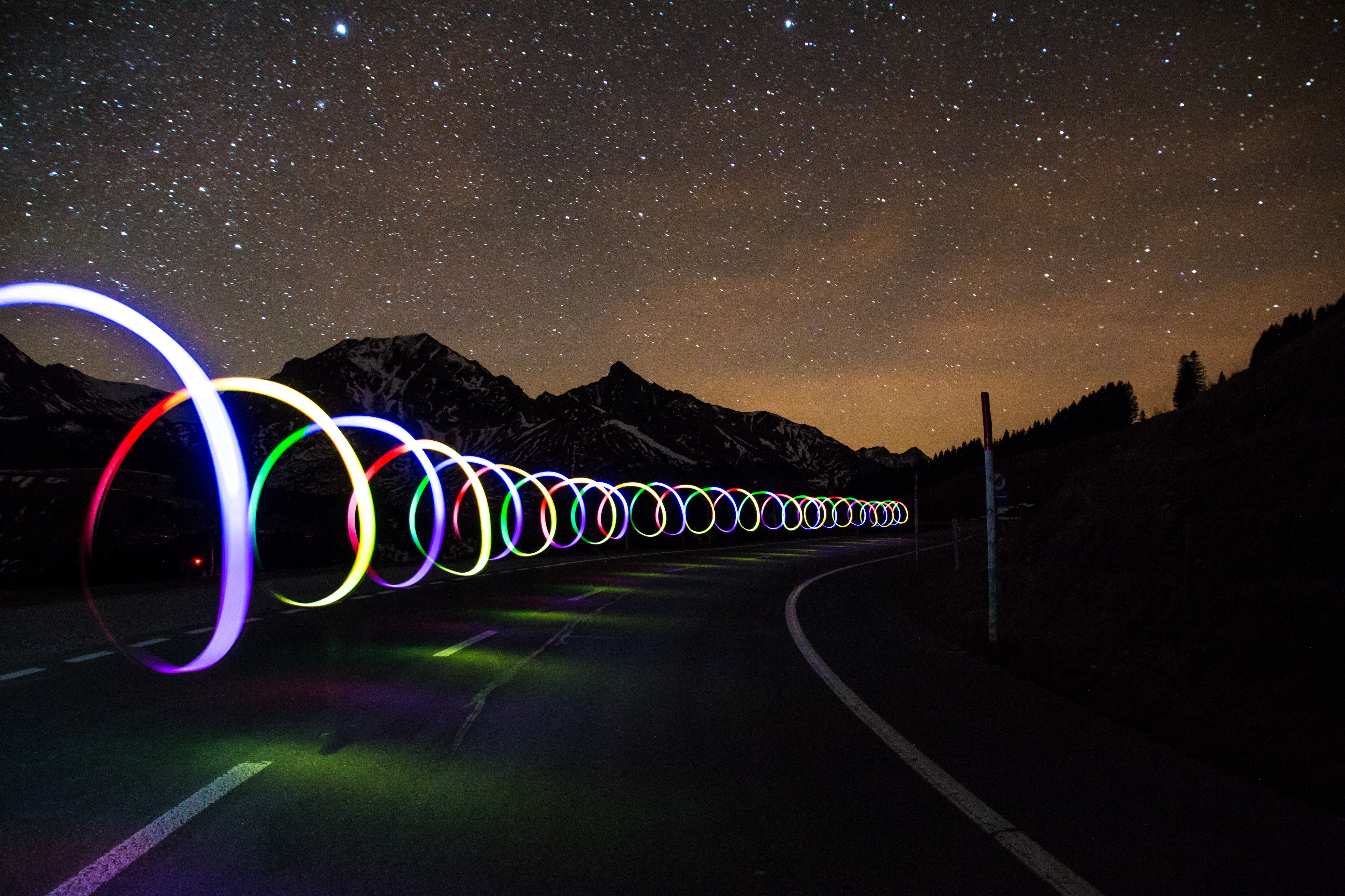 Long Exposure Snow Road Wallpapers