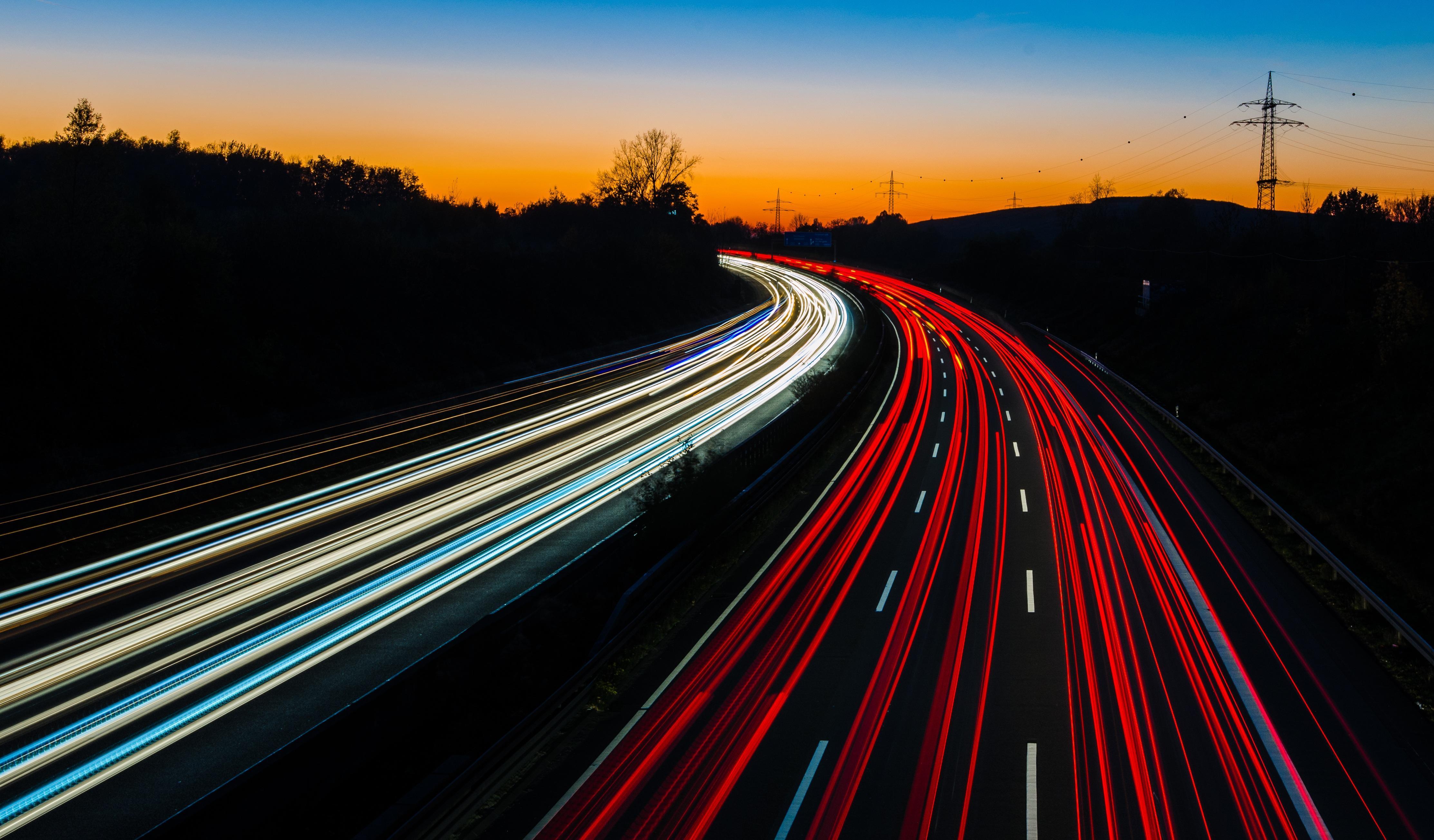 Long Exposure Snow Road Wallpapers