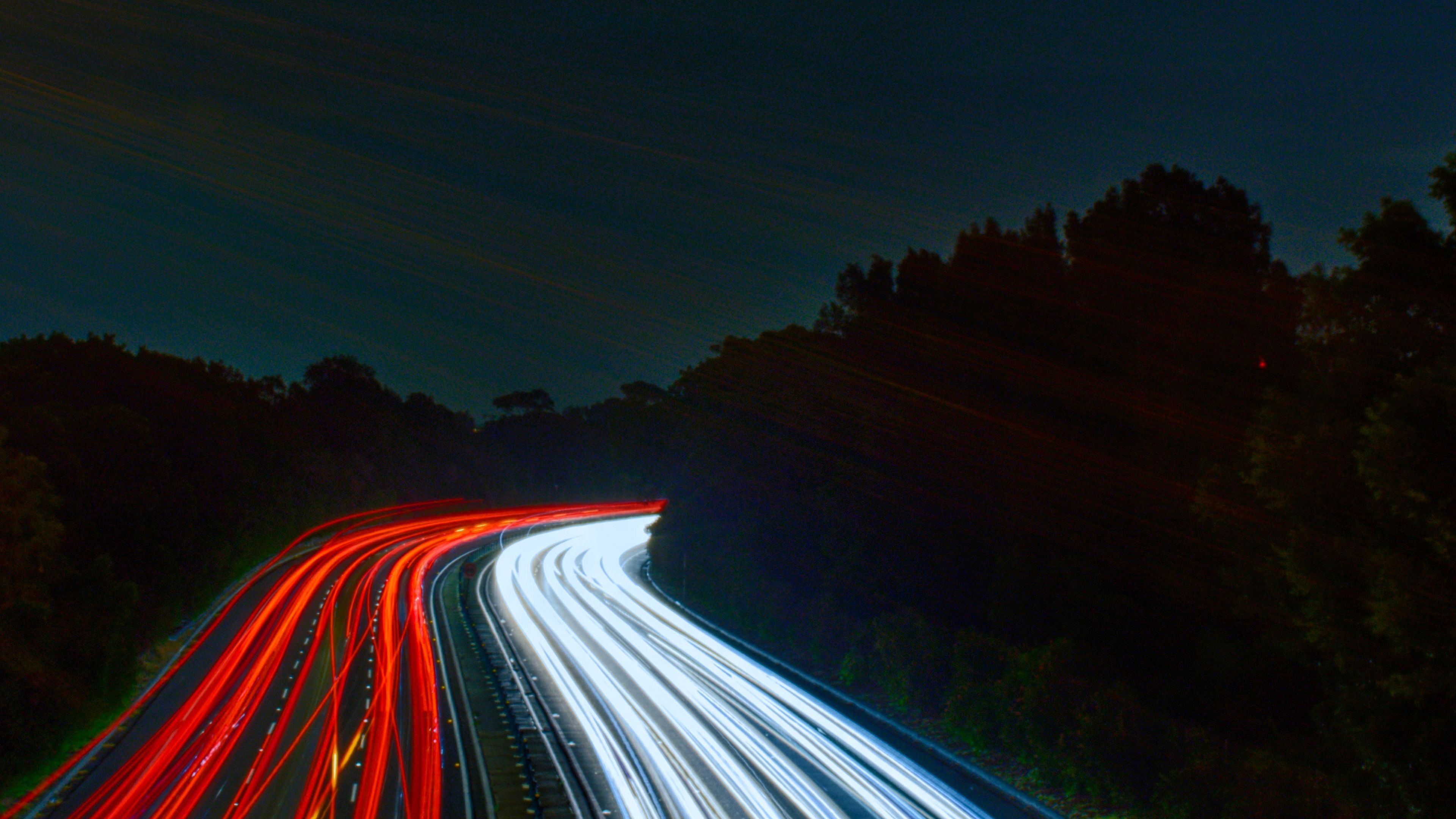 Long Exposure Snow Road Wallpapers