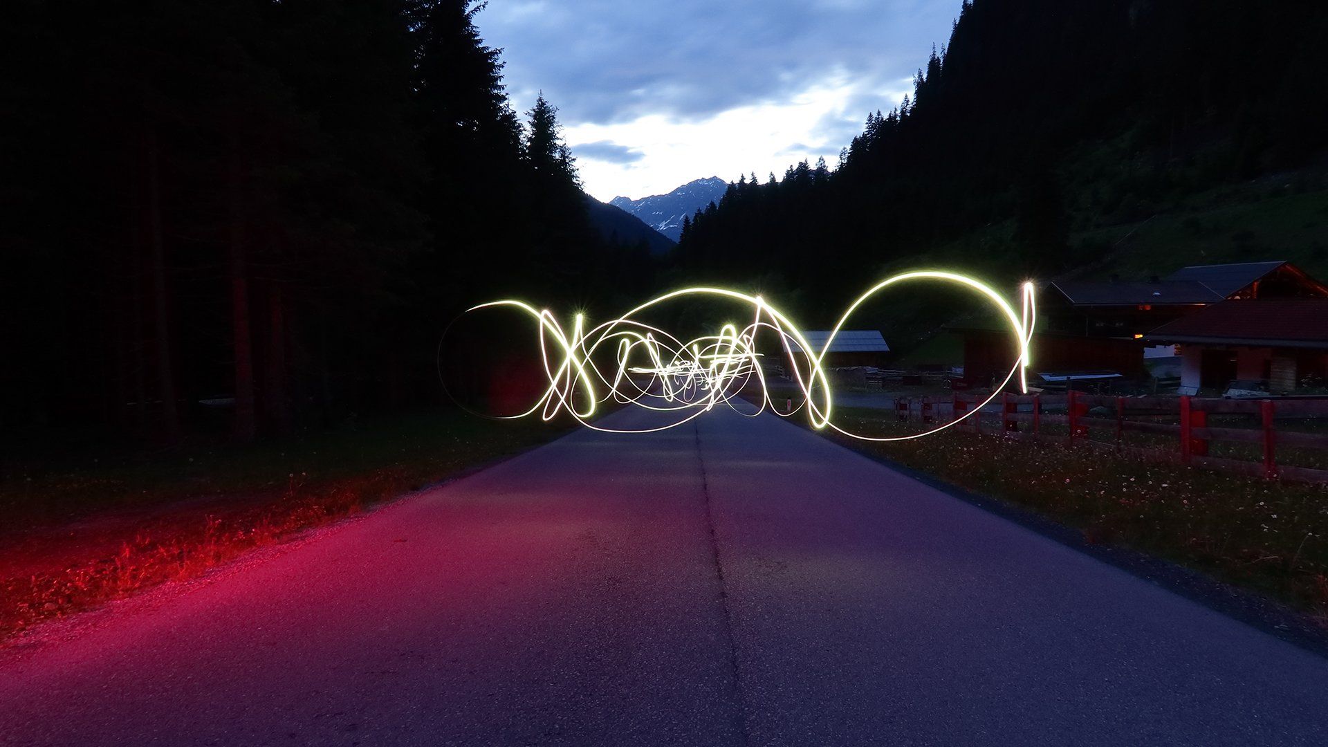 Long Exposure Snow Road Wallpapers