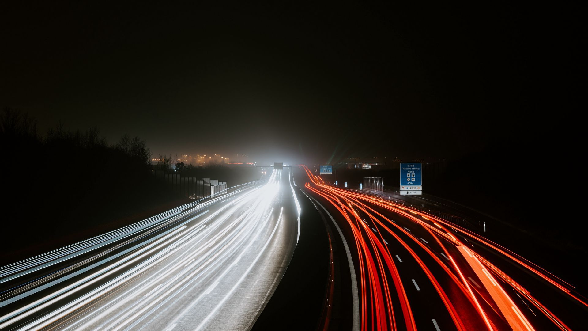 Long Exposure Snow Road Wallpapers