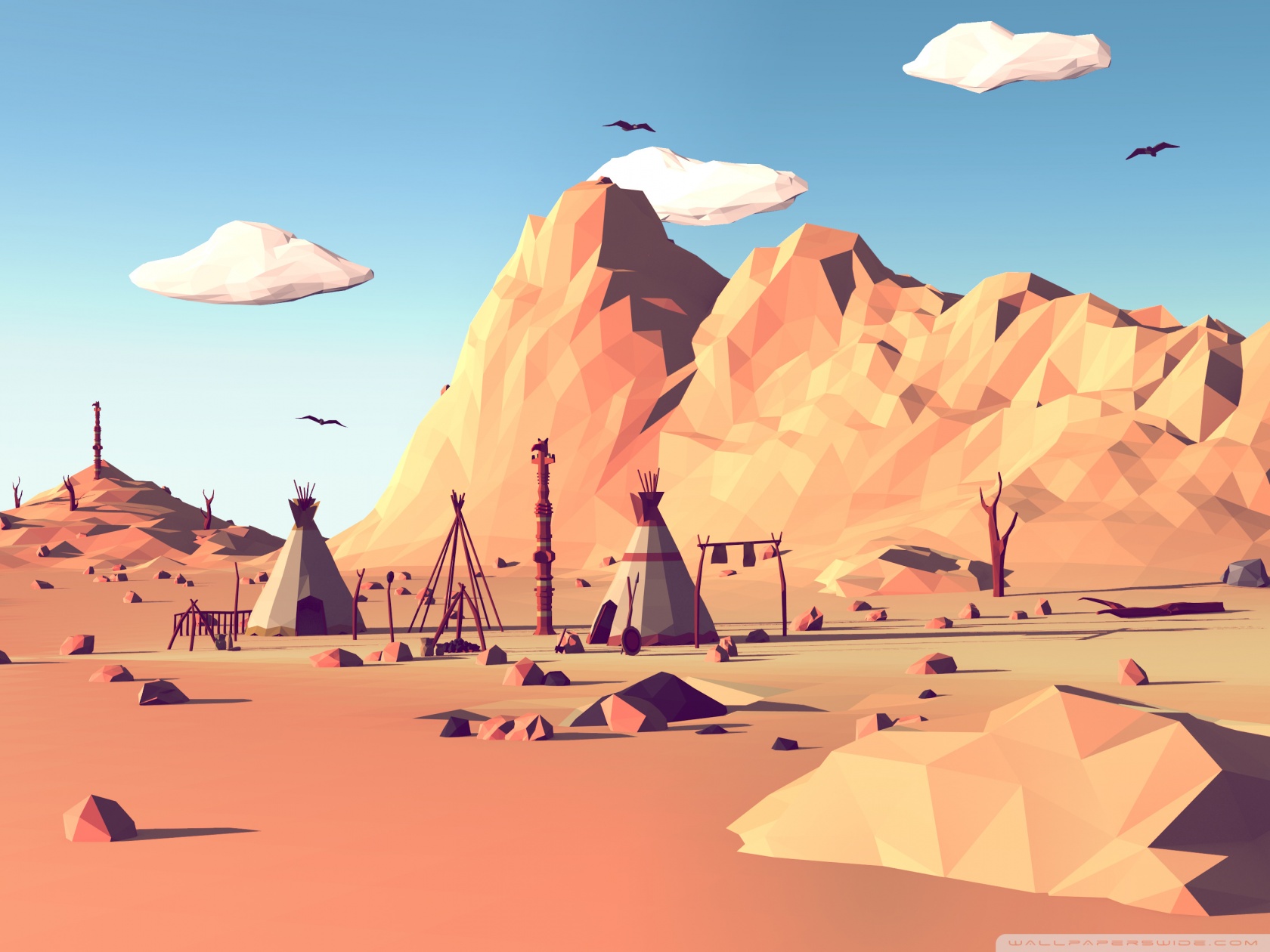 Low Poly Sunset Wallpapers