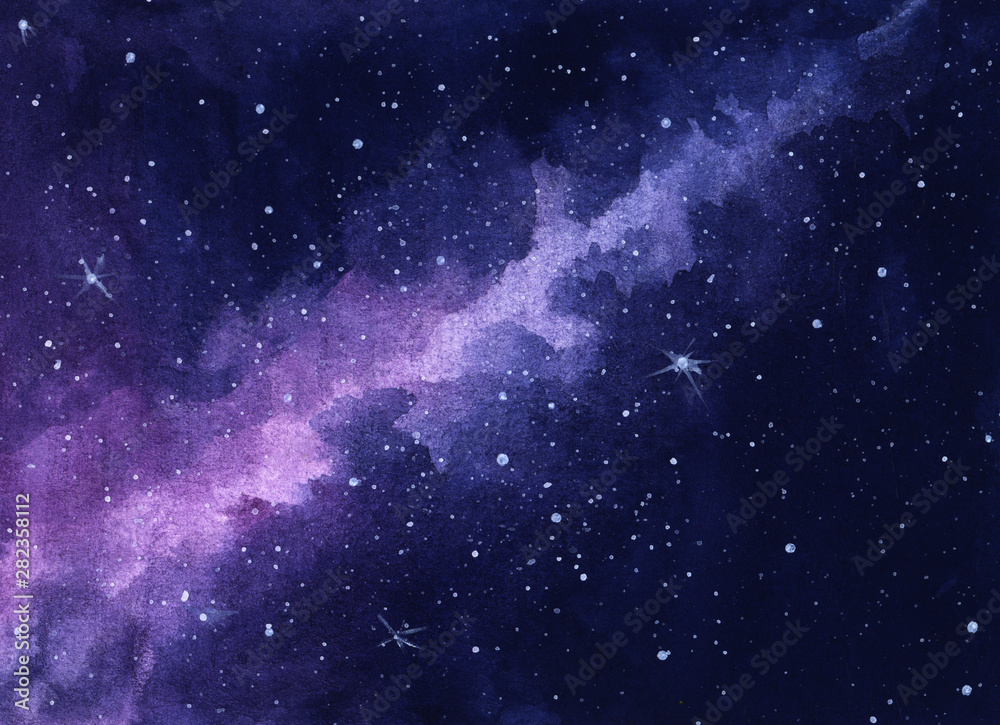 Milky Way Galaxy Purple Night Sky Wallpapers