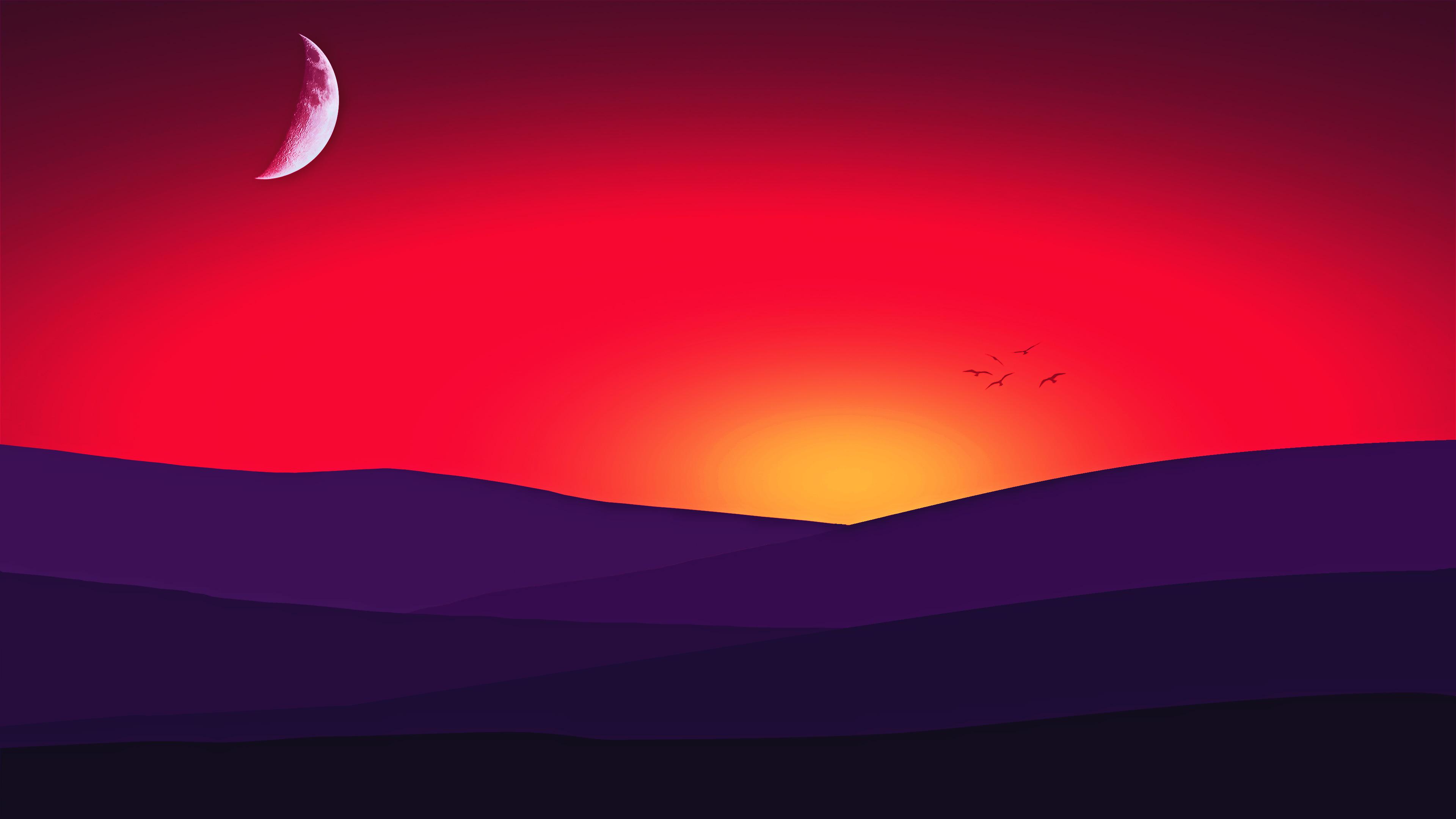 Minimalist 8K Hd Sunset Wallpapers