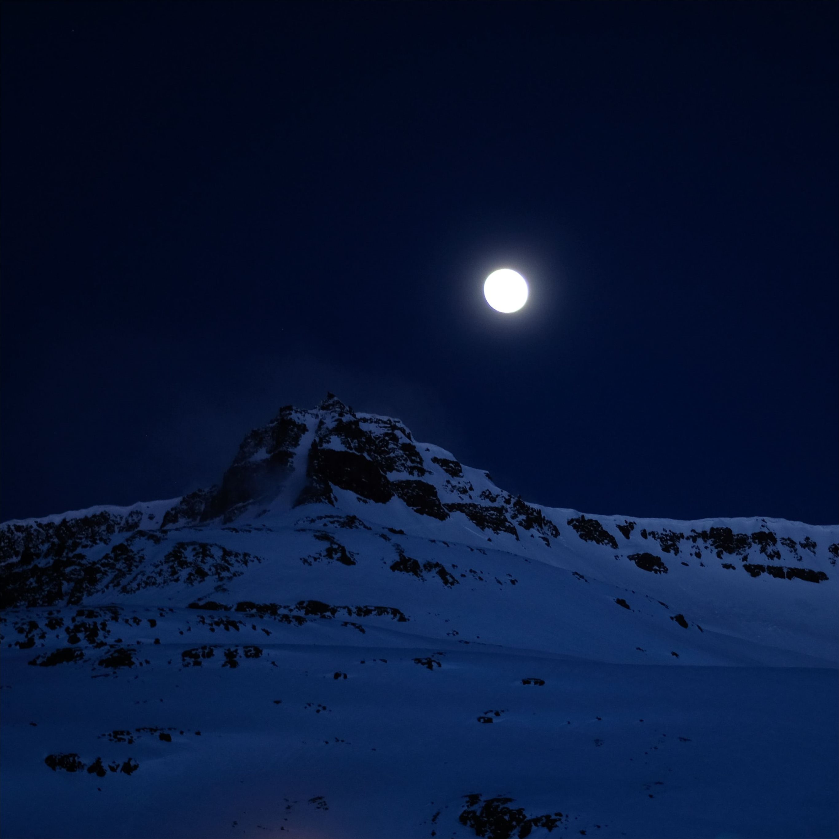 Moon At Pick Of Winter Mountains Wallpapers