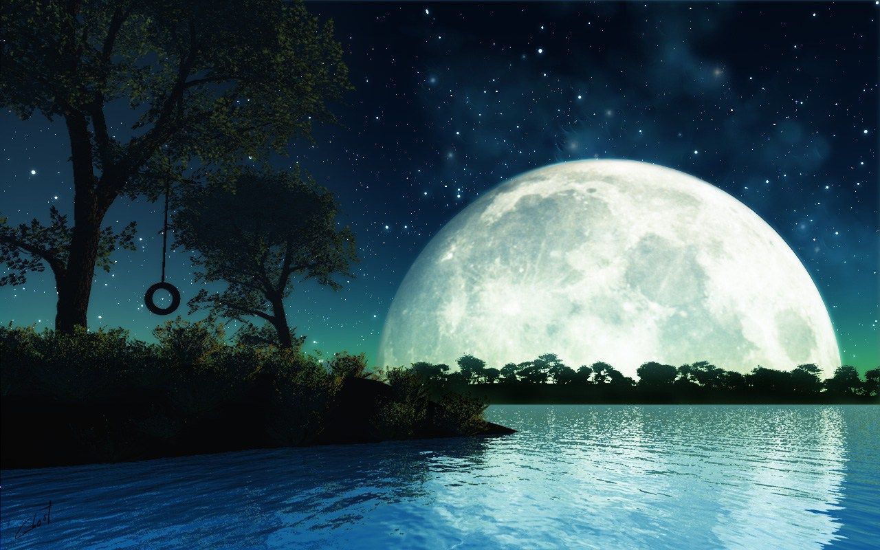 Moonlight Landscape Wallpapers